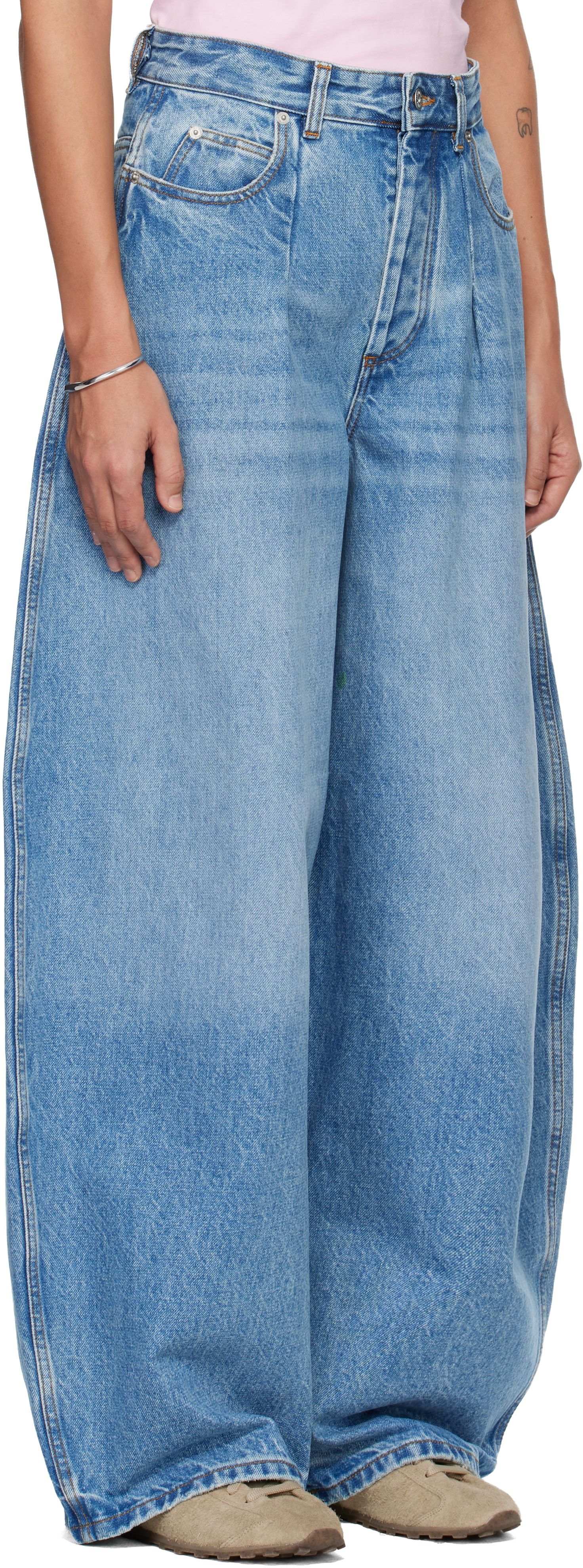 JACQUEMUS: Blue 'The Ovalo de-Nîmes denim' Jeans | SSENSE