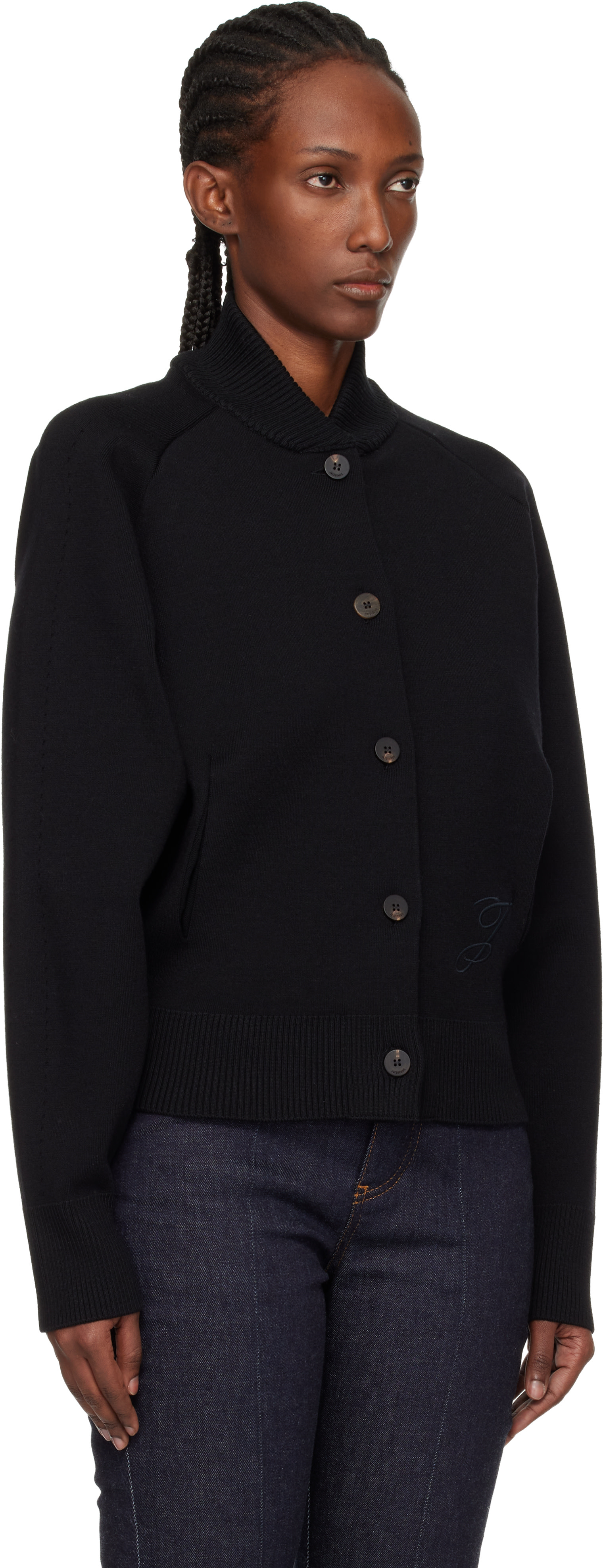 JACQUEMUS: Black 'The Lavande' Cardigan Sweater | SSENSE