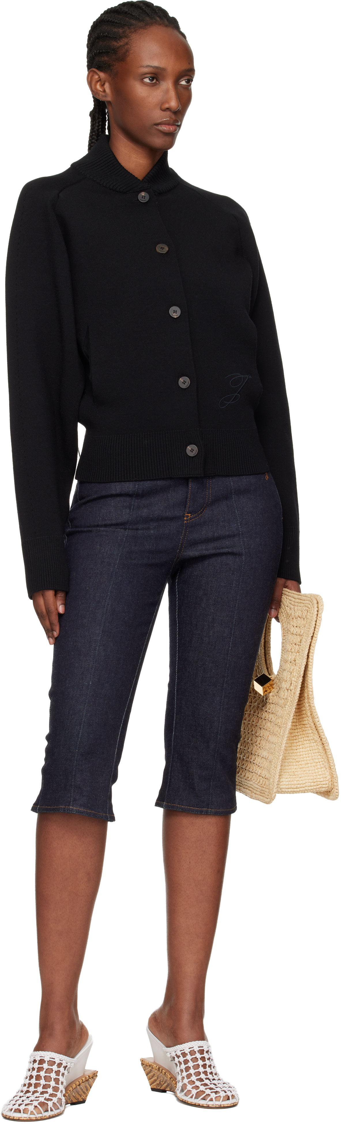 JACQUEMUS: Black 'The Lavande' Cardigan Sweater | SSENSE