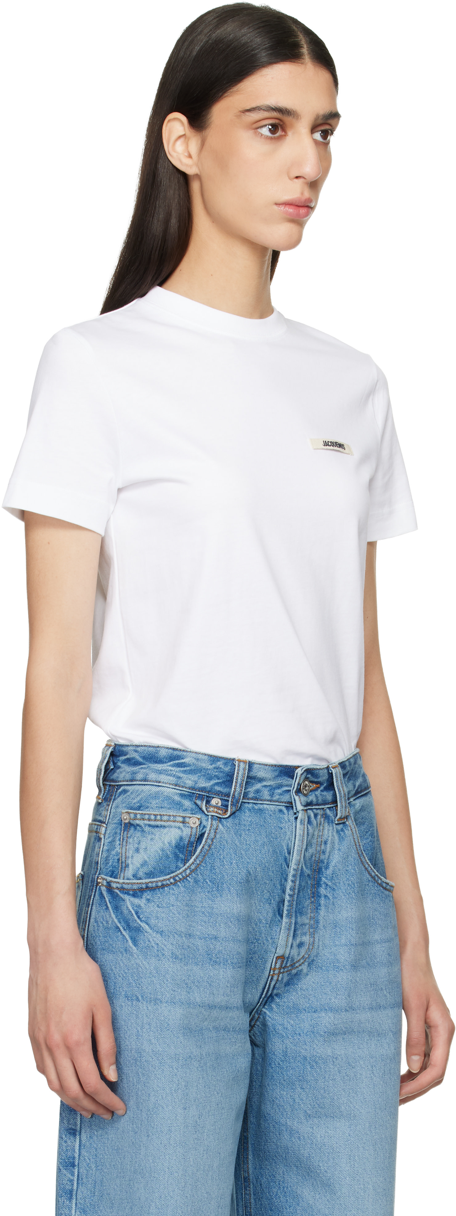 JACQUEMUS: White 'The Gros Grain short-sleeve' T-shirt | SSENSE