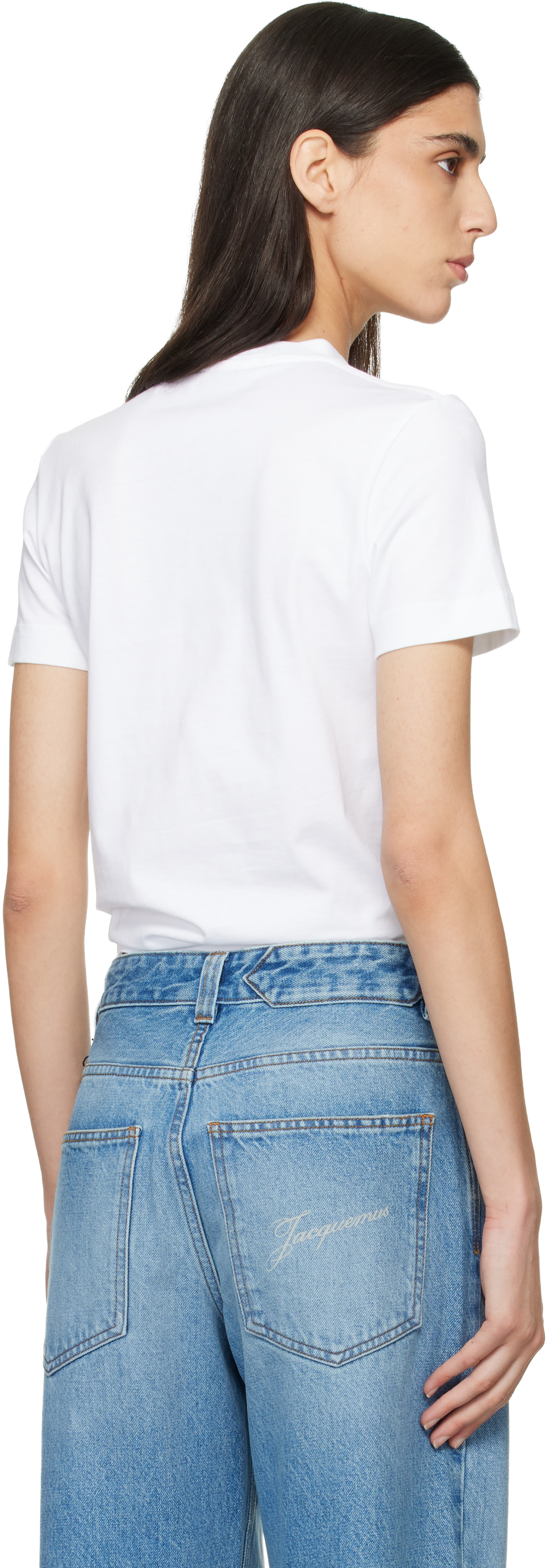JACQUEMUS: White 'The Gros Grain short-sleeve' T-shirt | SSENSE