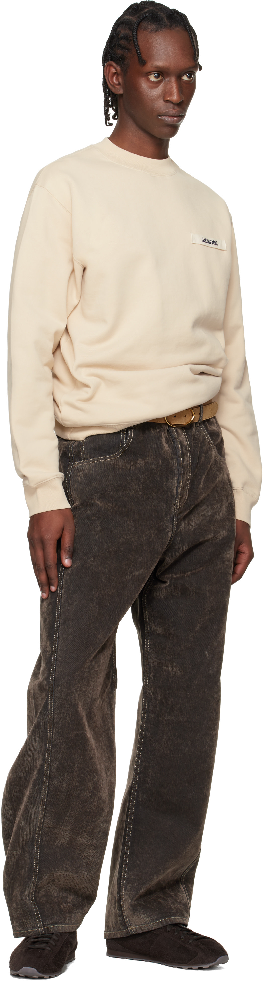JACQUEMUS - Ceinture Calisson brun clair