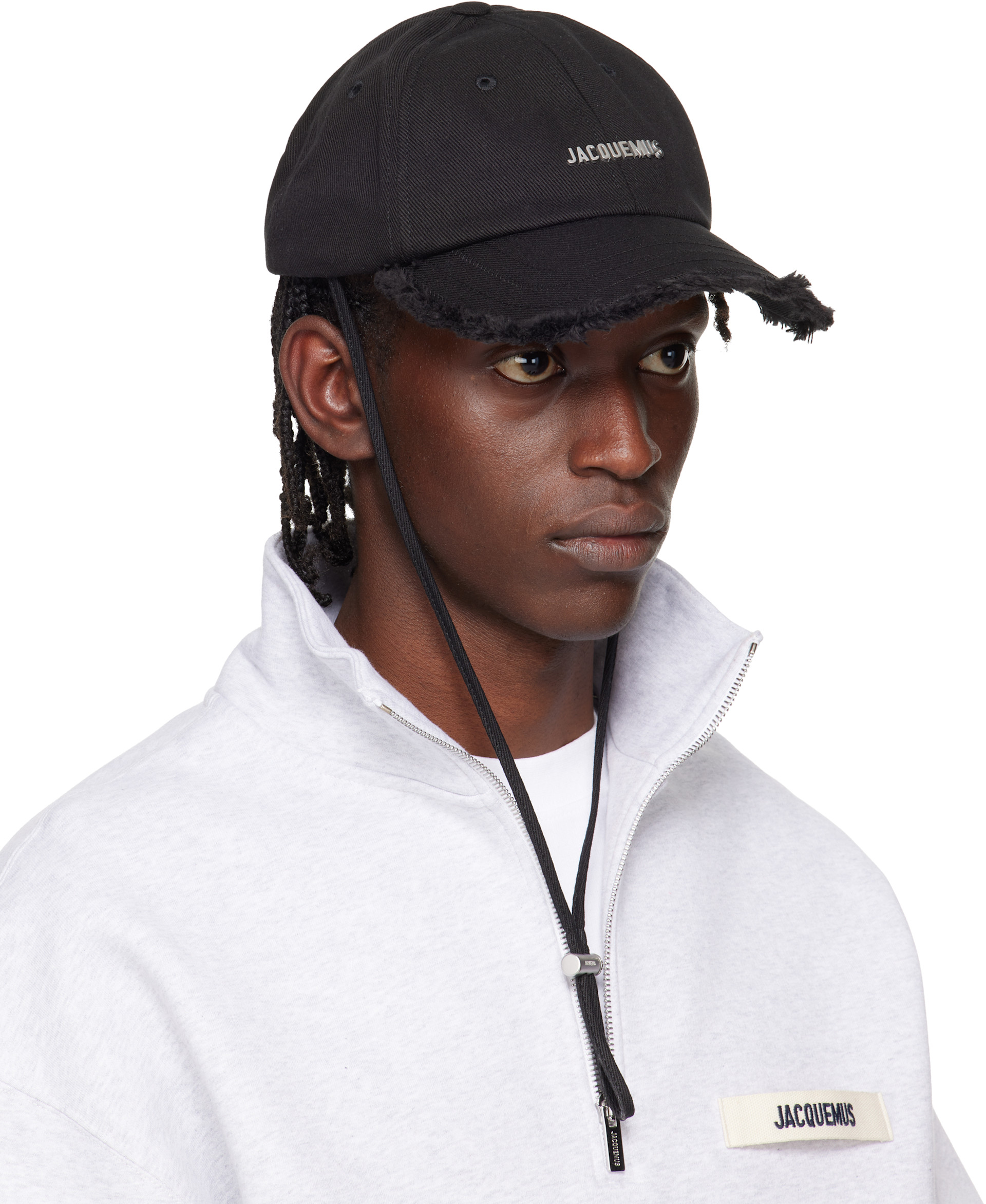JACQUEMUS: ブラック Les Classiques 'The Artichaut' デニム キャップ JACQUEMUS: ブラック Les Classiques 'The Artichaut' デニム キャップ