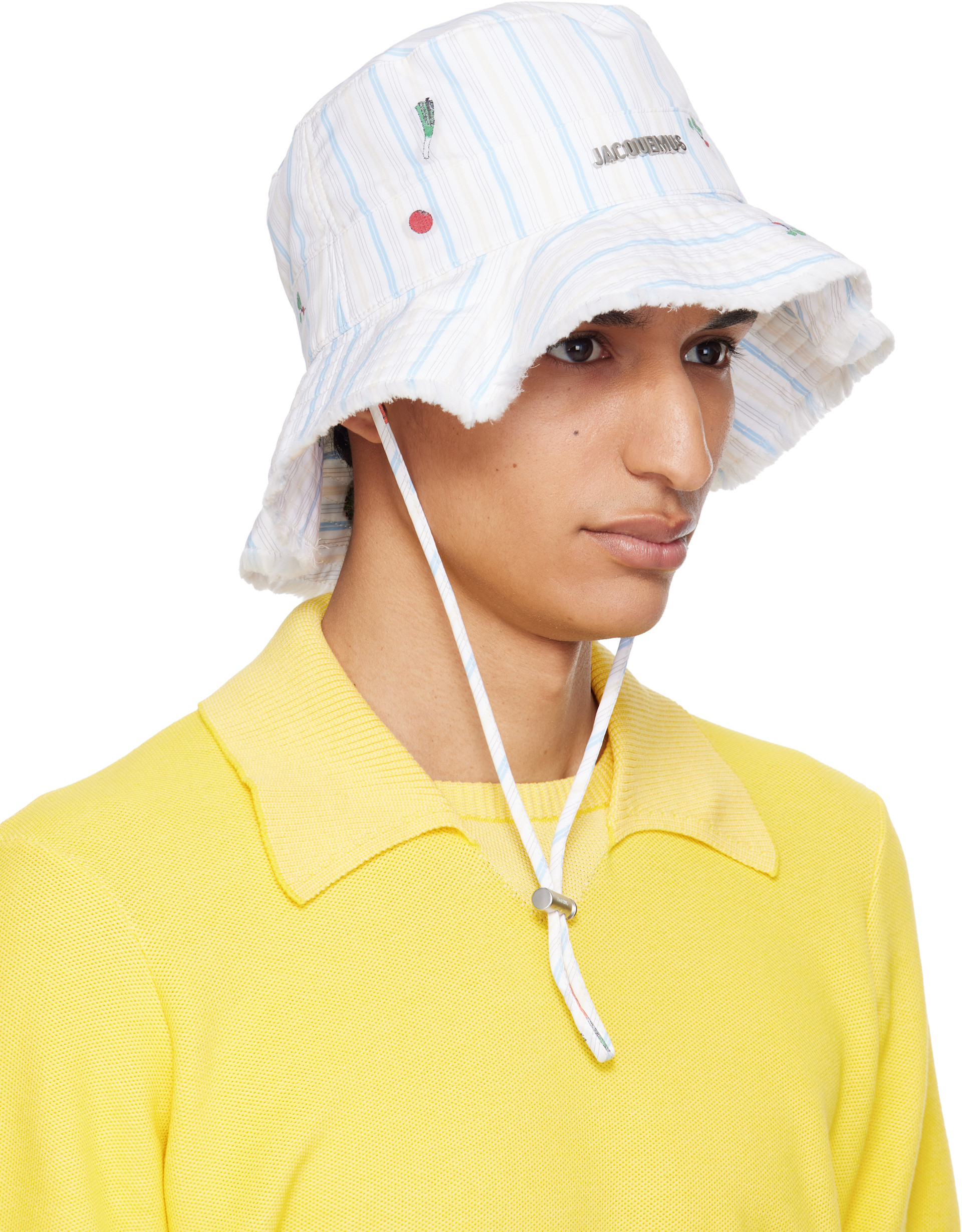 JACQUEMUS: ホワイト＆ブルー 'The Artichaut' バケットハット