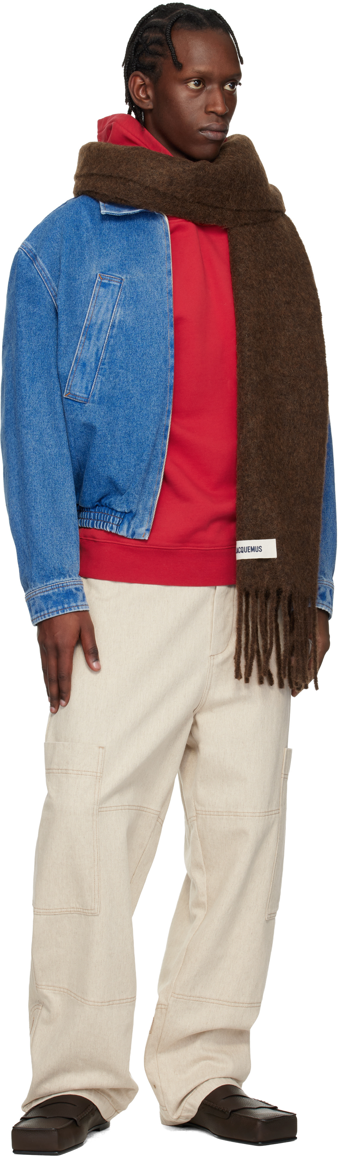 JACQUEMUS - Écharpe Carro brune - La casa