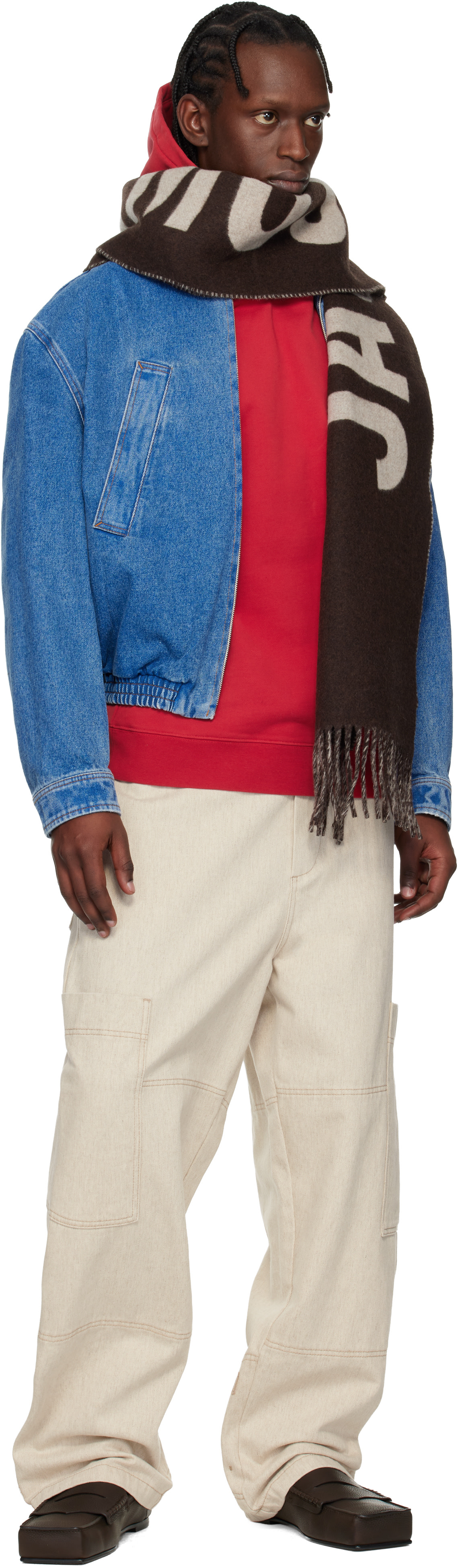 JACQUEMUS - Écharpe brune à logo