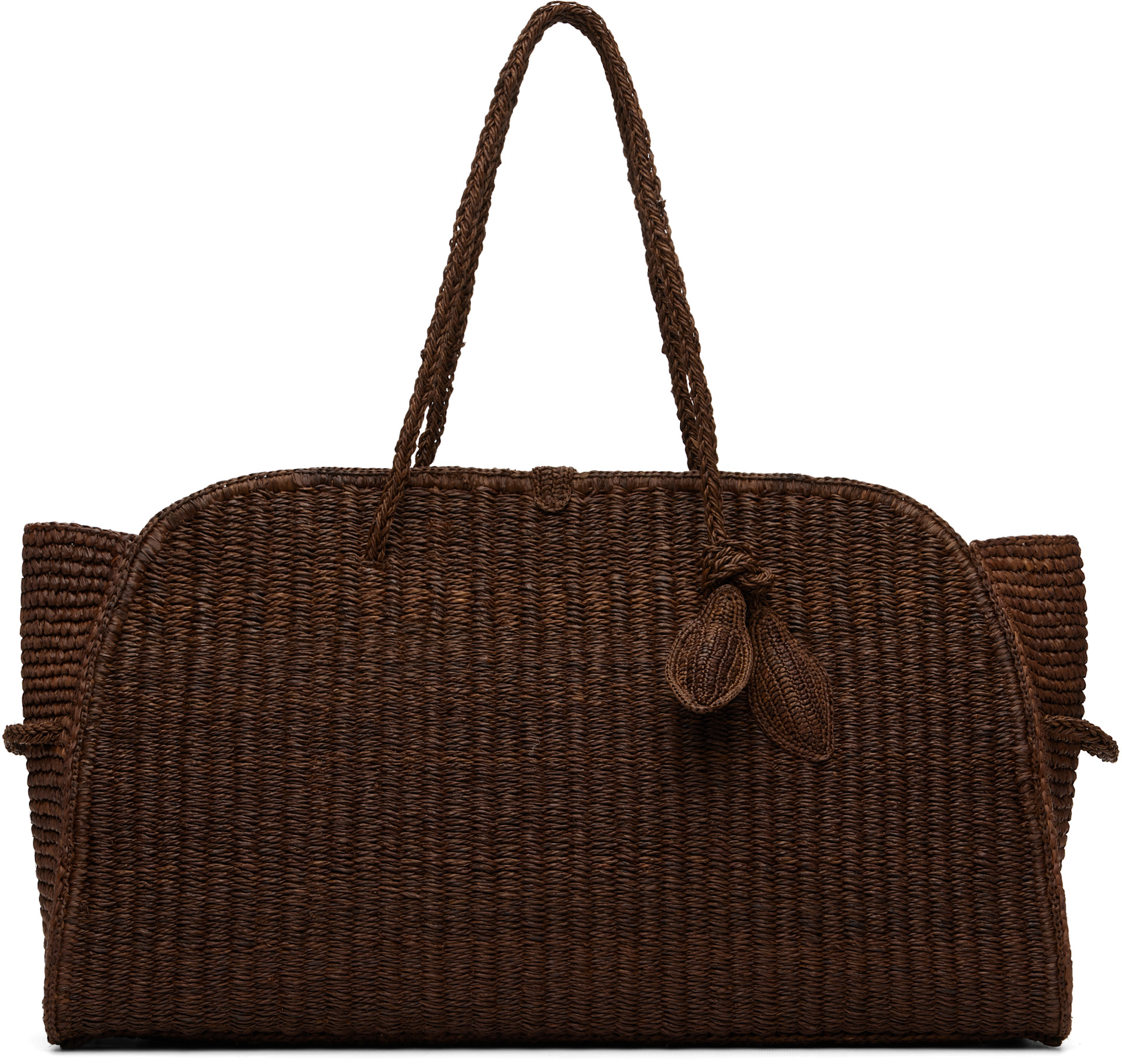 JACQUEMUS: ブラウン 'The large raffia Turismo' トートバッグ