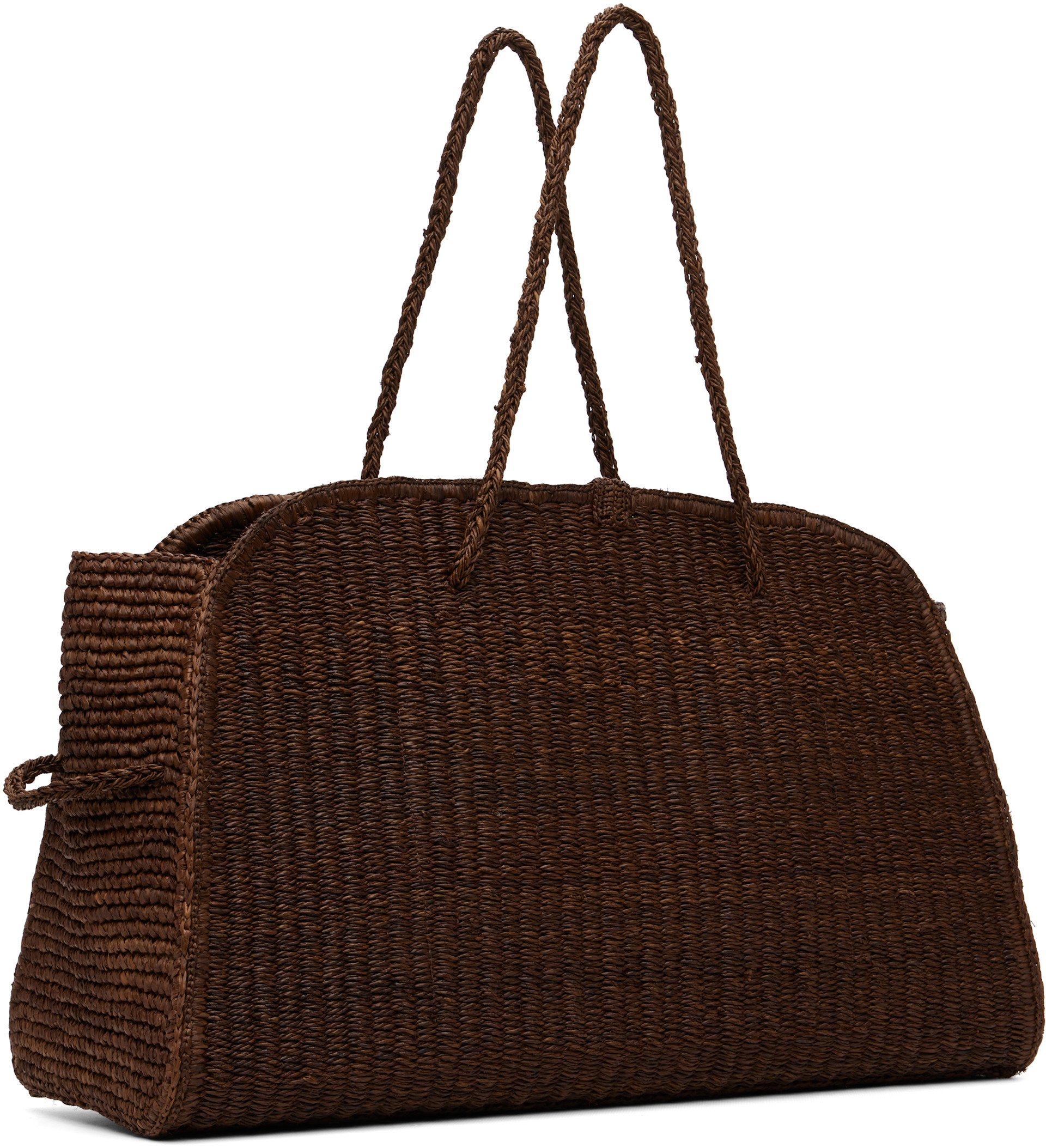 JACQUEMUS: Brown 'The large raffia Turismo' Tote | SSENSE