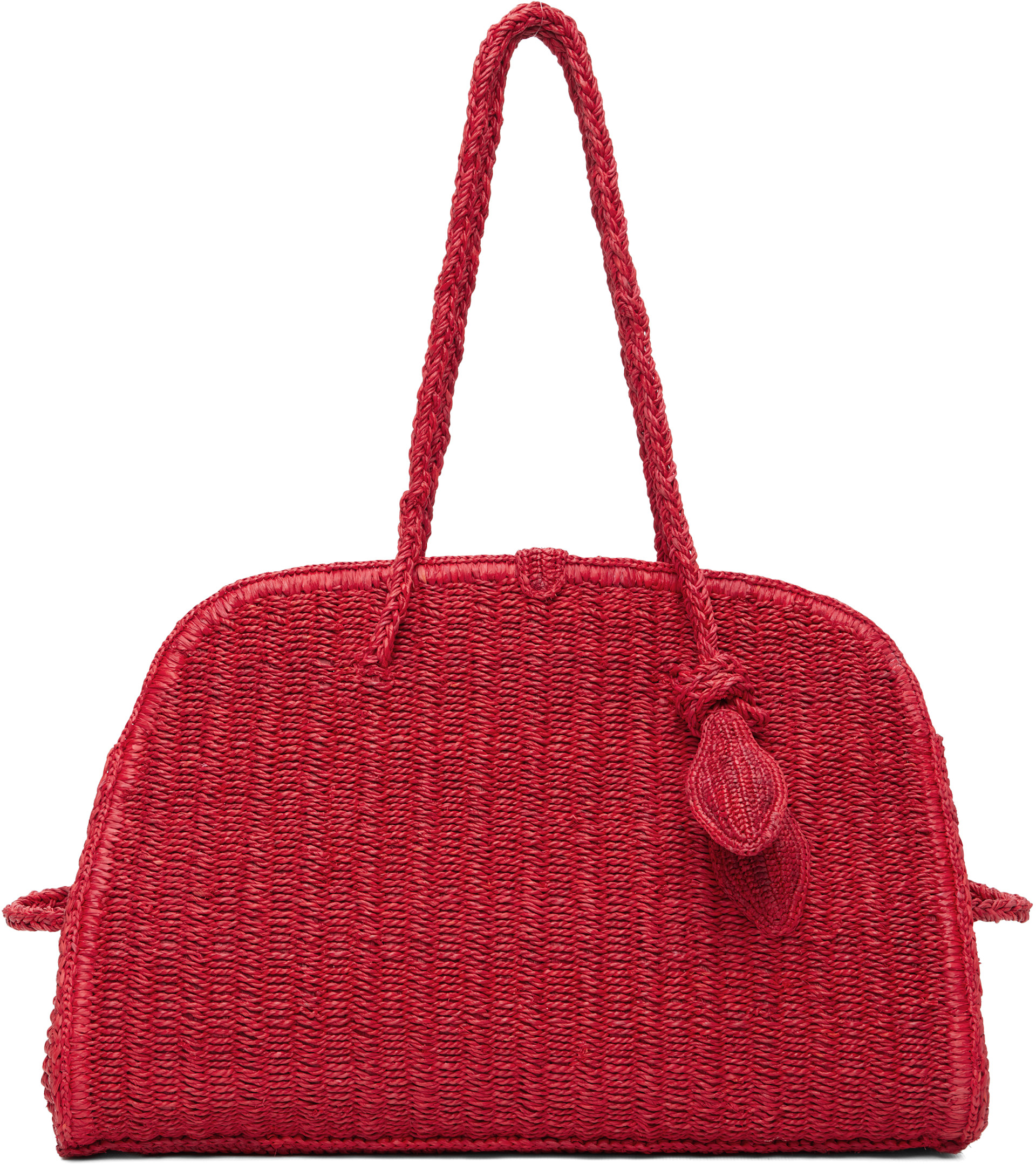 JACQUEMUS - Red 'The raffia Turismo' Tote