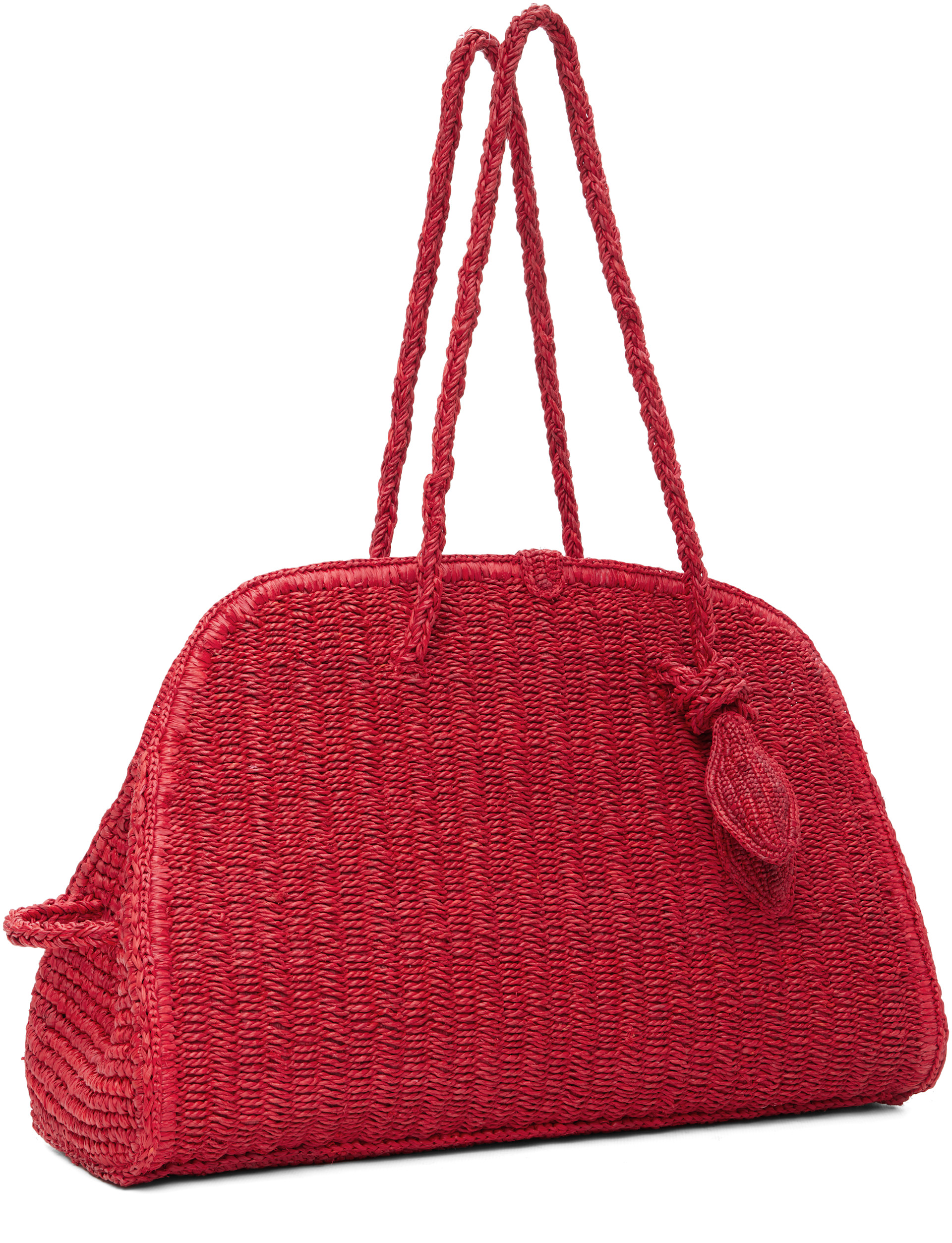 JACQUEMUS - Red 'The raffia Turismo' Tote