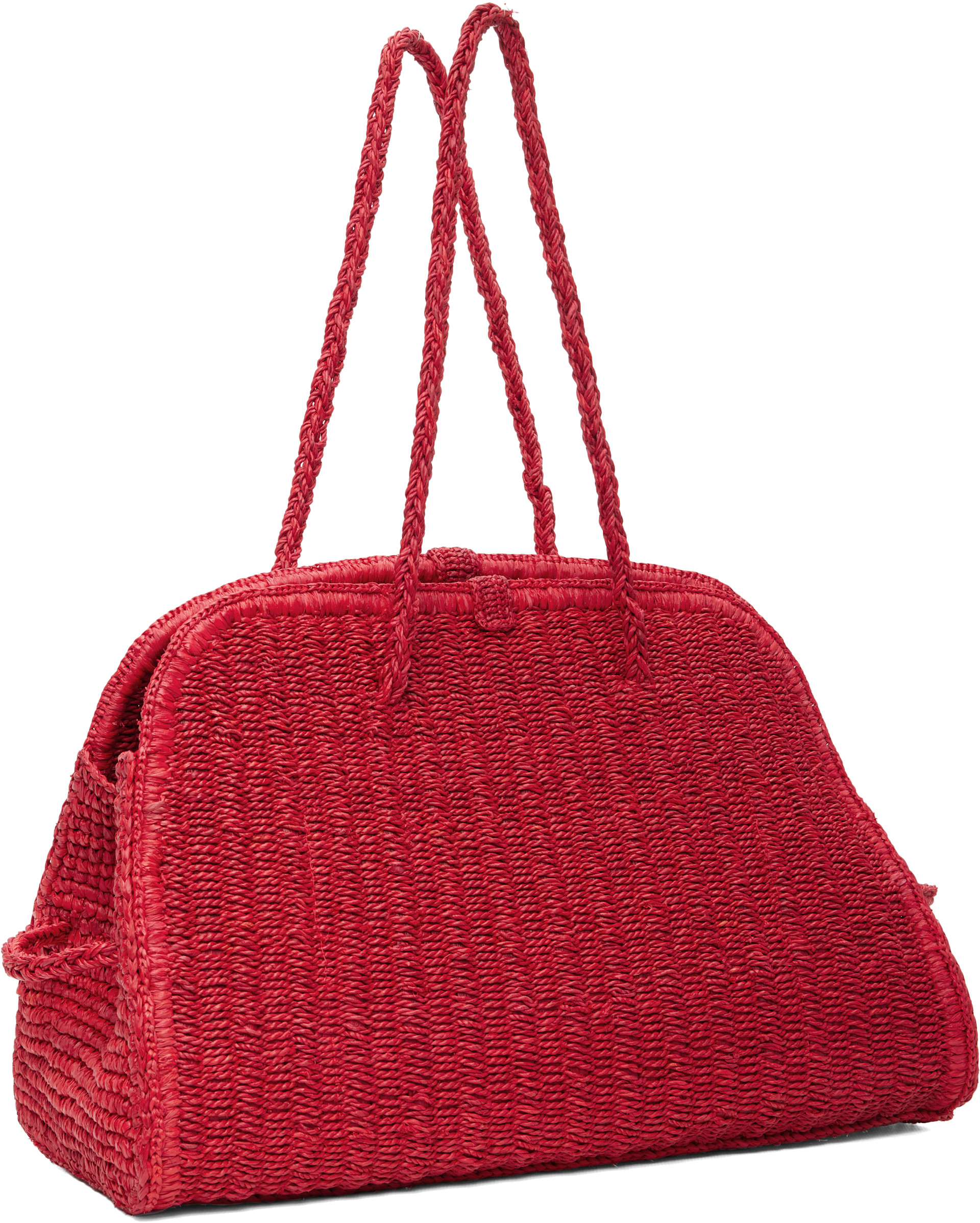 JACQUEMUS - Red 'The raffia Turismo' Tote