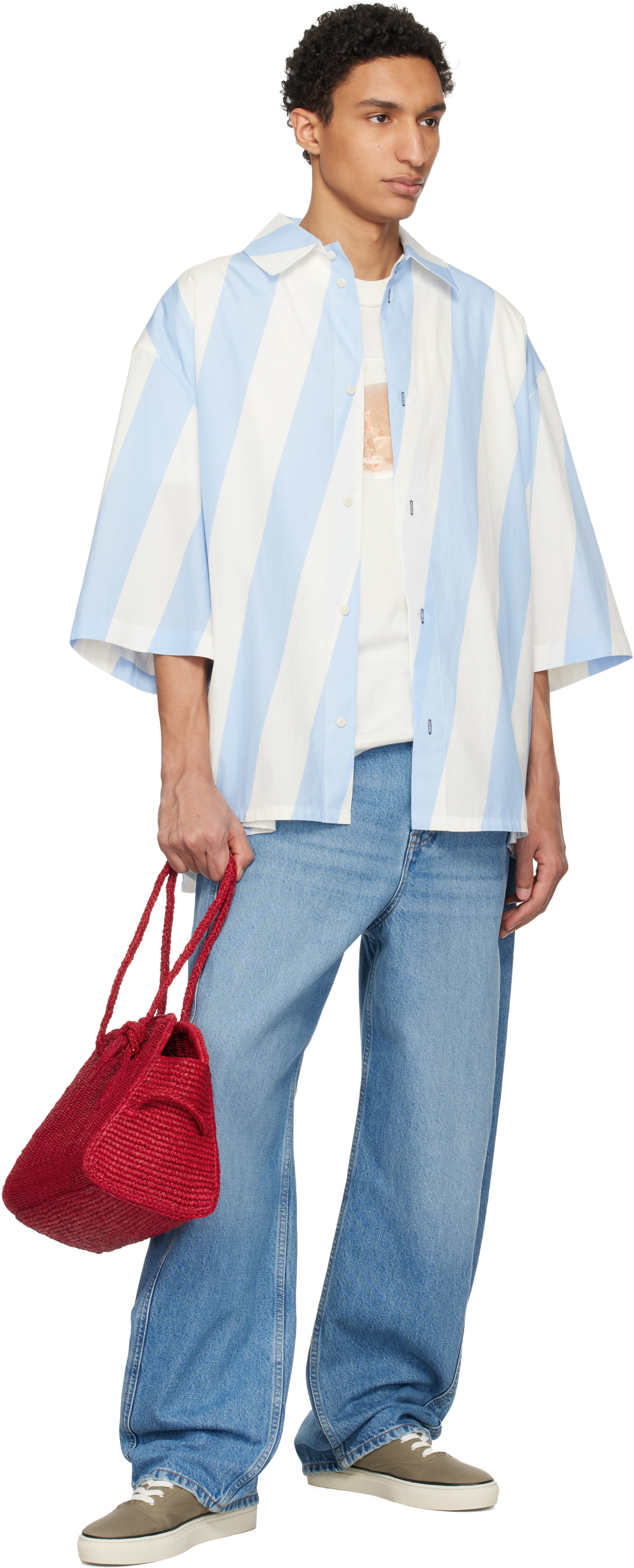 JACQUEMUS - Red 'The raffia Turismo' Tote