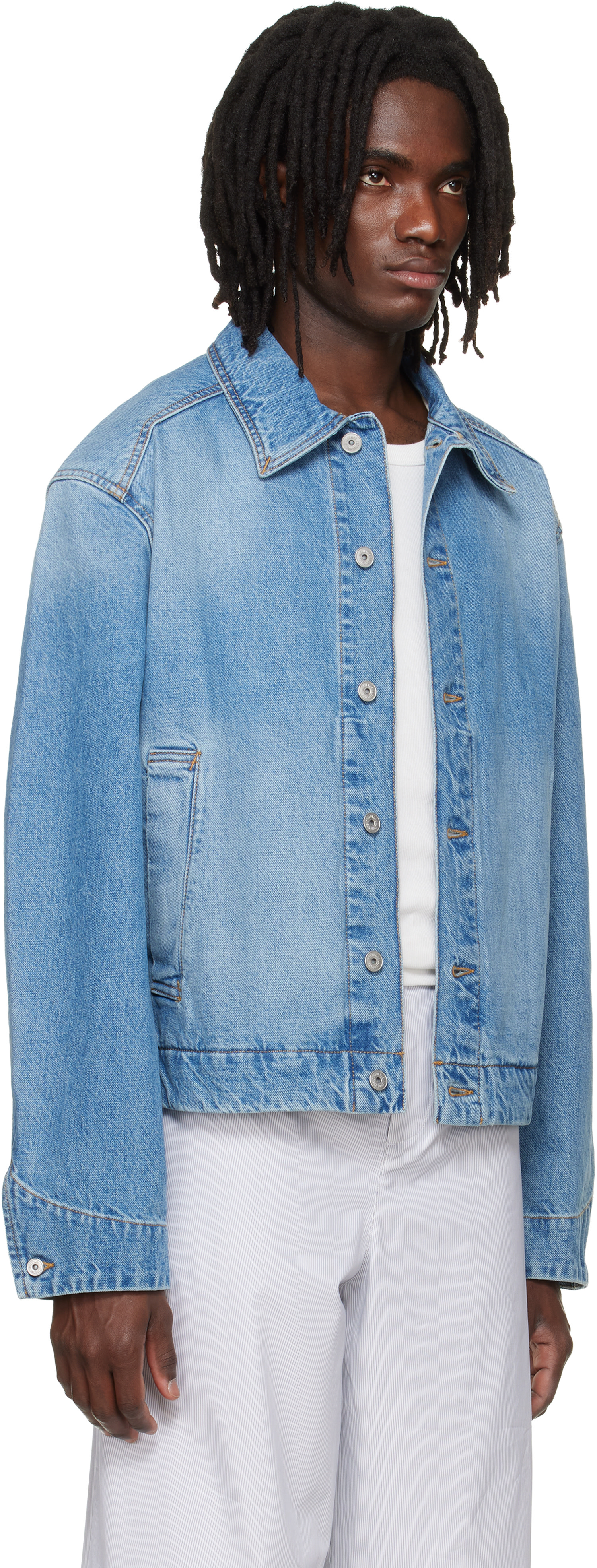 JACQUEMUS: Blue 'The Mirada de-Nîmes' Denim Jacket | SSENSE