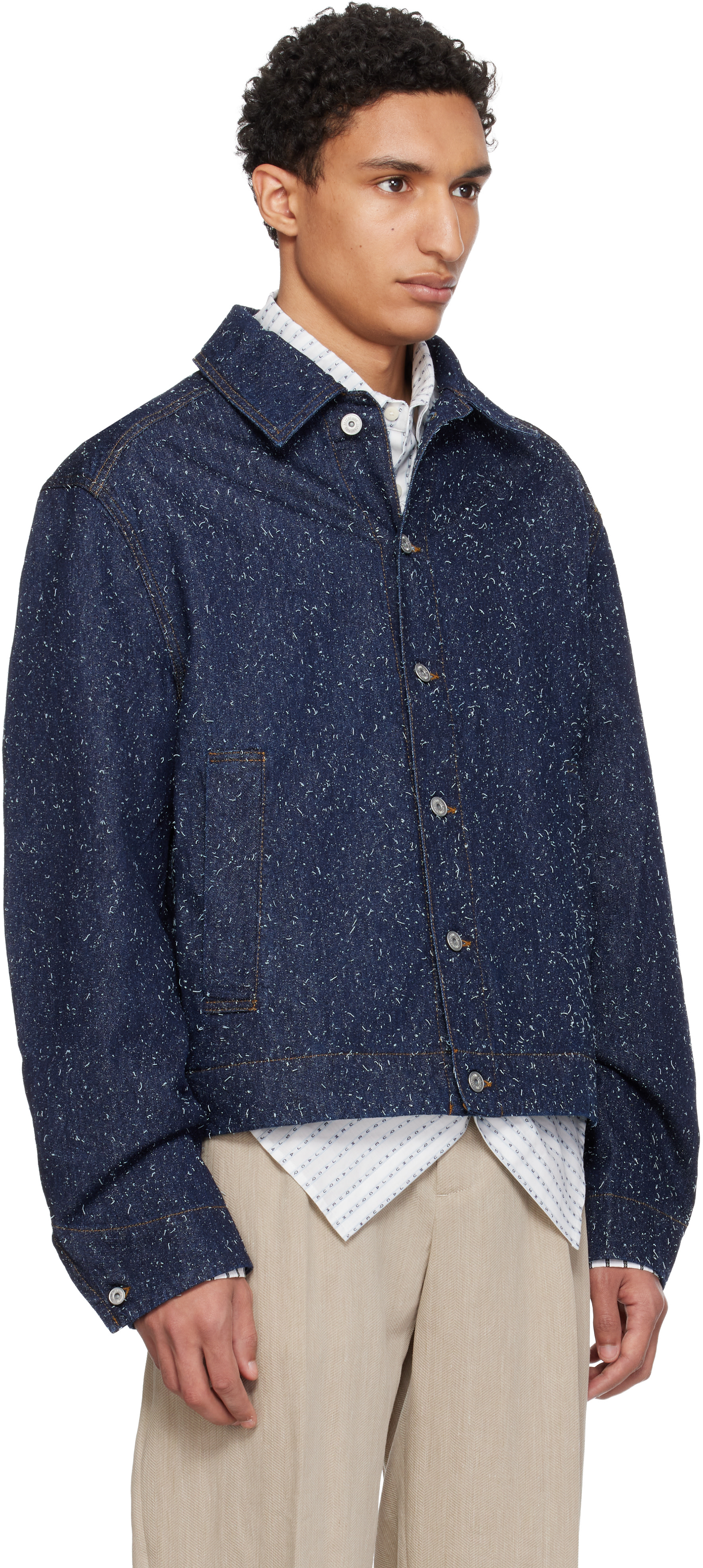 JACQUEMUS: Navy 'The Mirada de-Nîmes' Denim Jacket | SSENSE
