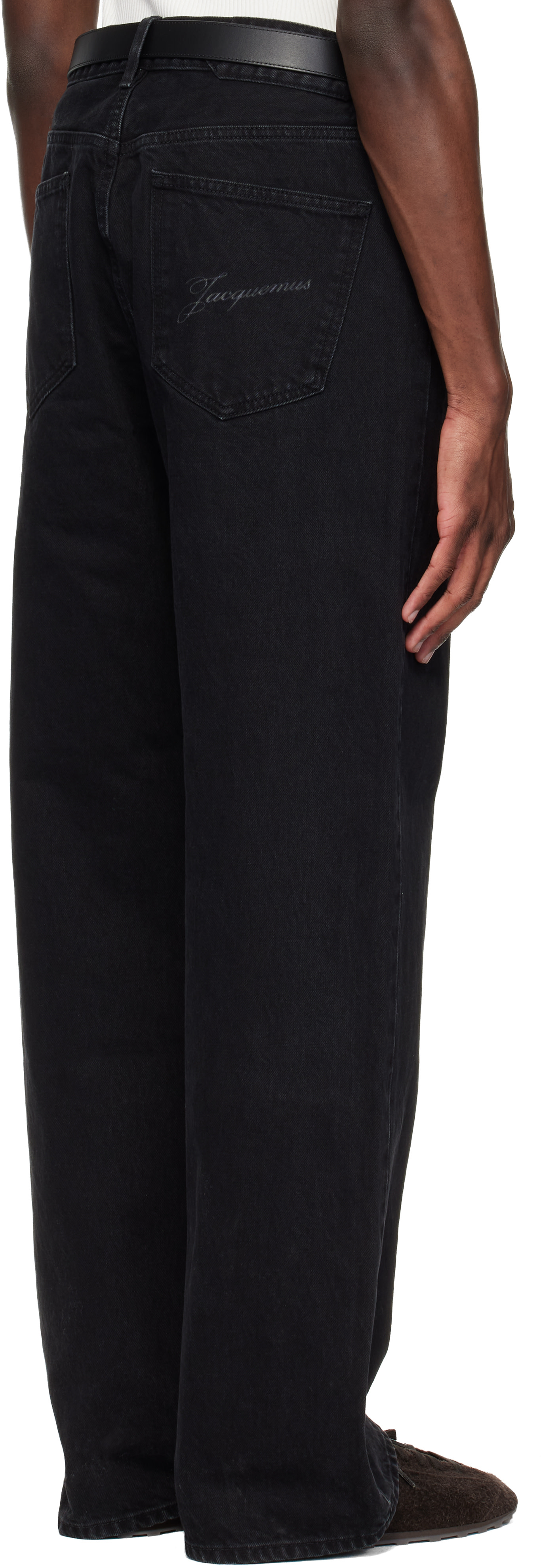 JACQUEMUS: Black 'The straight de-Nîmes denim' Jeans | SSENSE