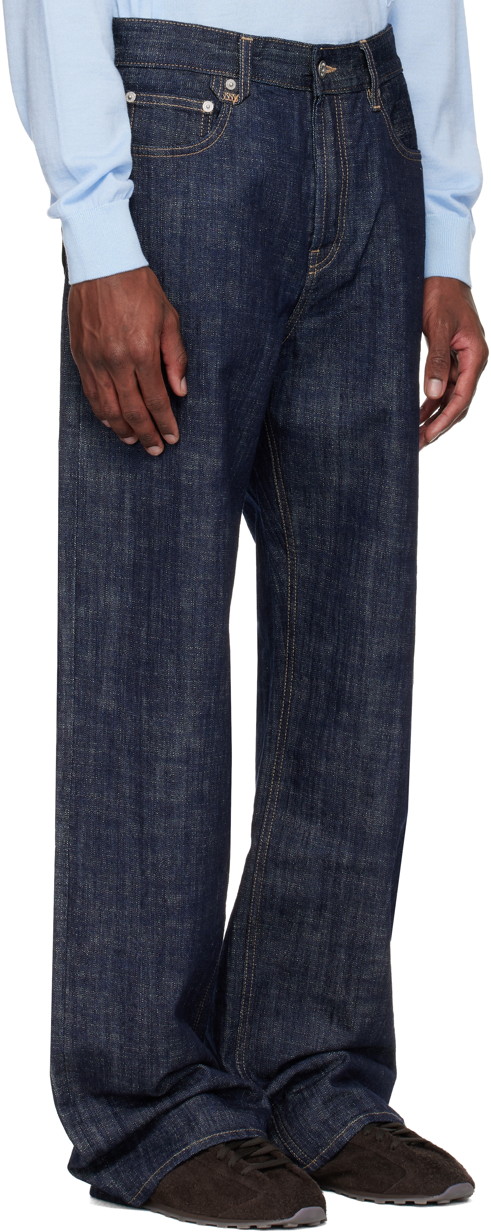 JACQUEMUS - Navy 'The straight de-Nîmes denim' Jeans