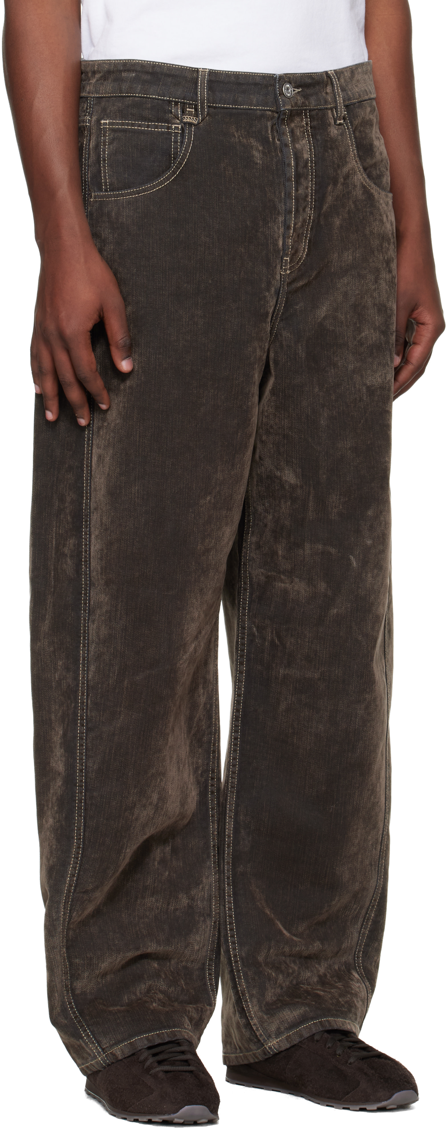 JACQUEMUS: Khaki 'The Mirada de-Nîmes' Jeans | SSENSE