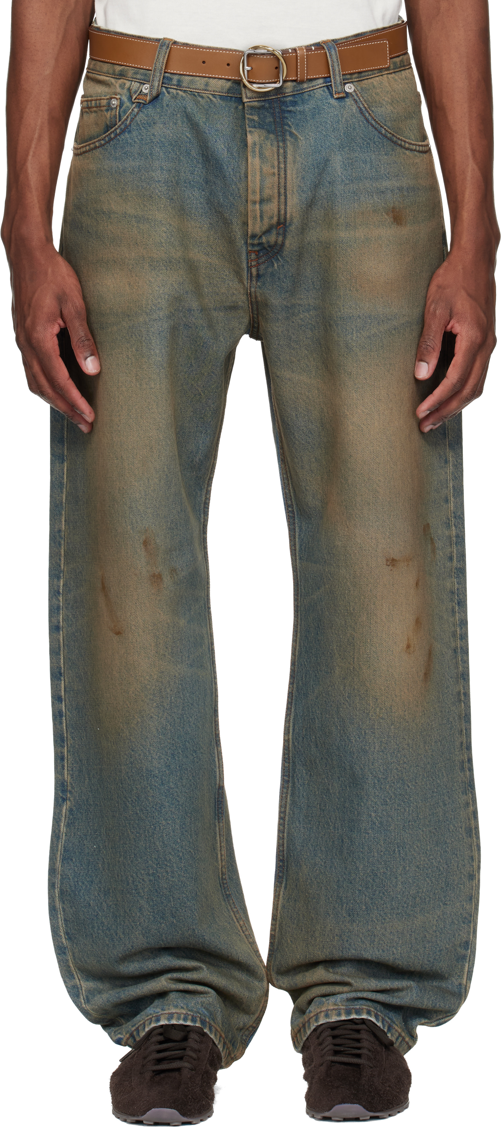 JACQUEMUS - Blue & Tan 'The Berger de-Nîmes denim' Jeans
