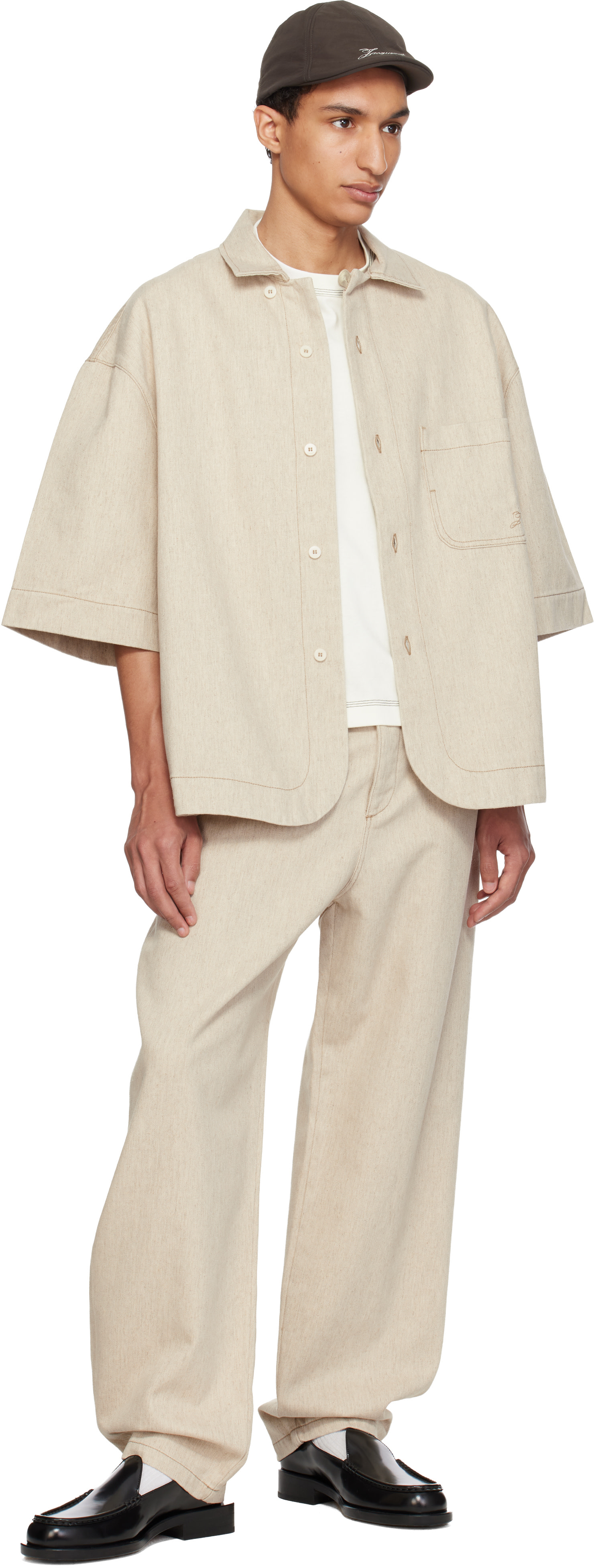 JACQUEMUS: ベージュ 'The Paysan de-Nîmes' デニムシャツ | SSENSE 日本