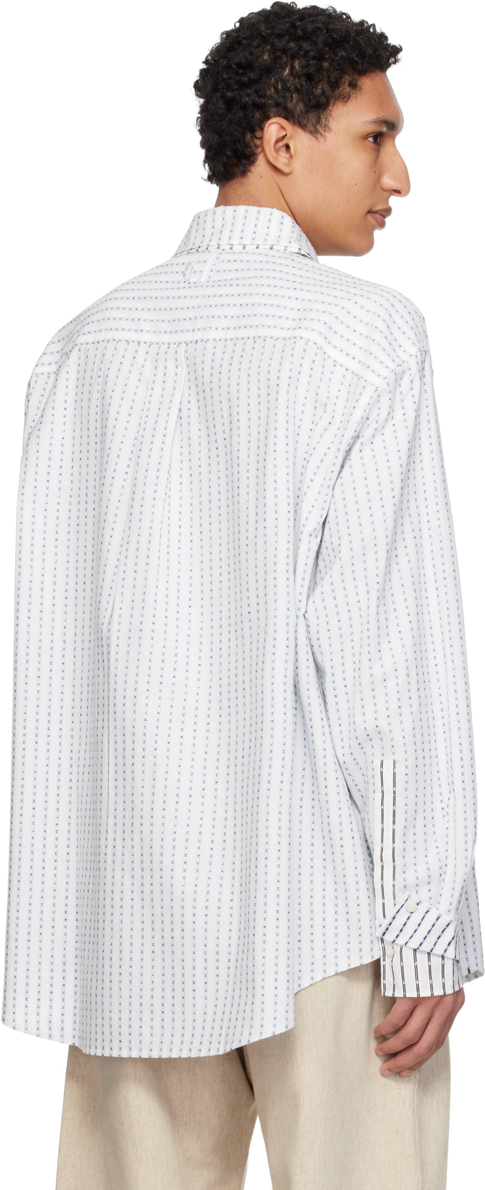 JACQUEMUS - White & Blue 'The Letro' Shirt