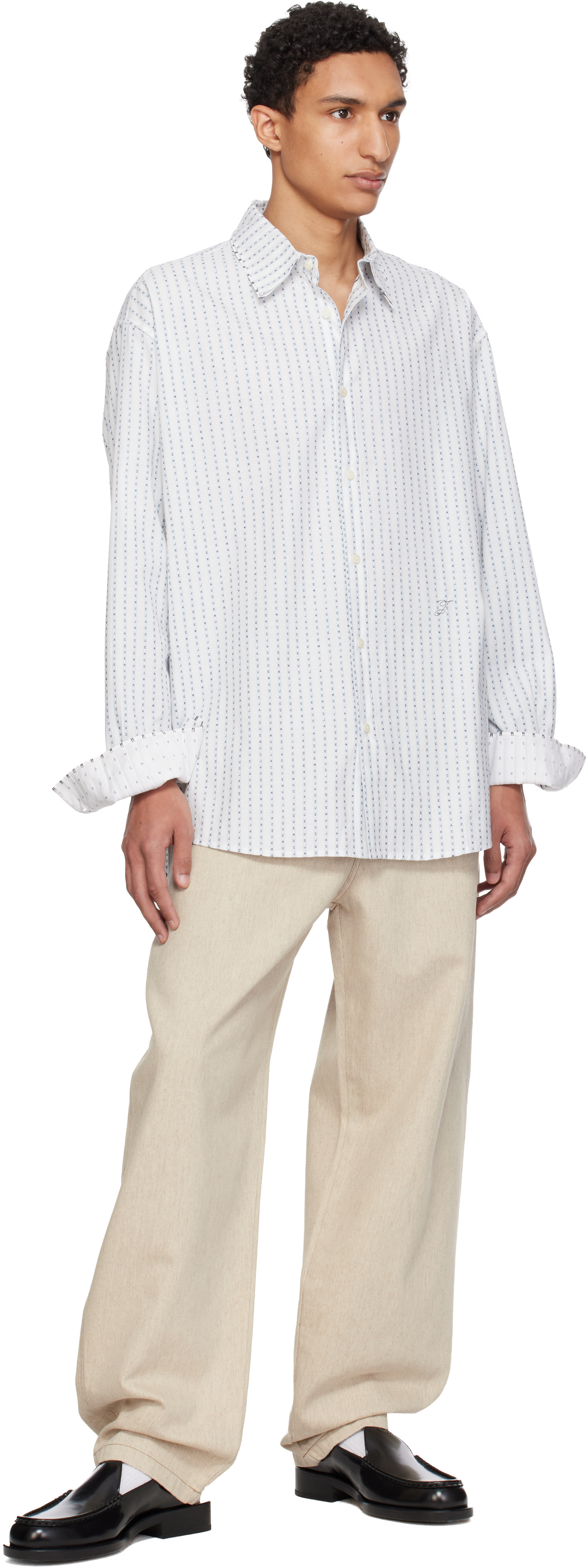 JACQUEMUS - White & Blue 'The Letro' Shirt