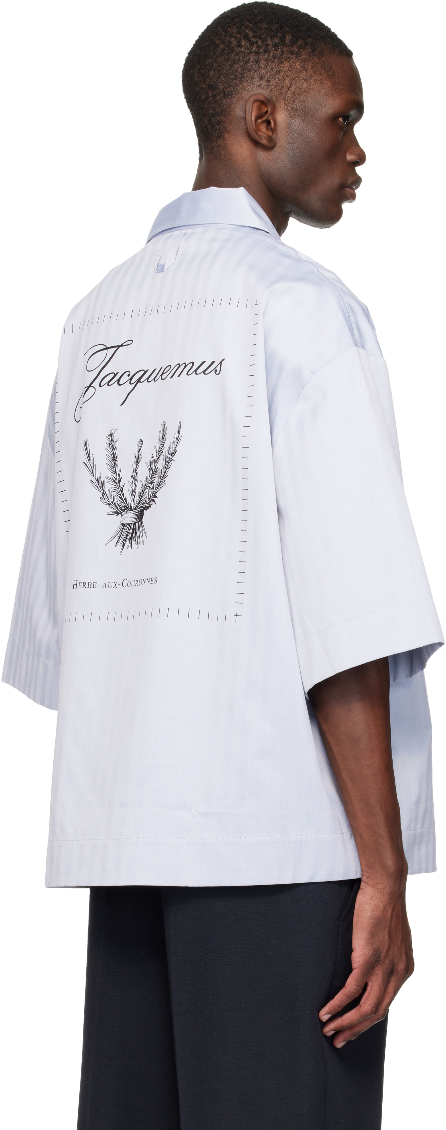 JACQUEMUS LE PAYSAN ウールシャツ ダークカーキ 44 タグ付 JACQUEMUS: ブルー 'The Gardian' シャツ | SSENSE 日本