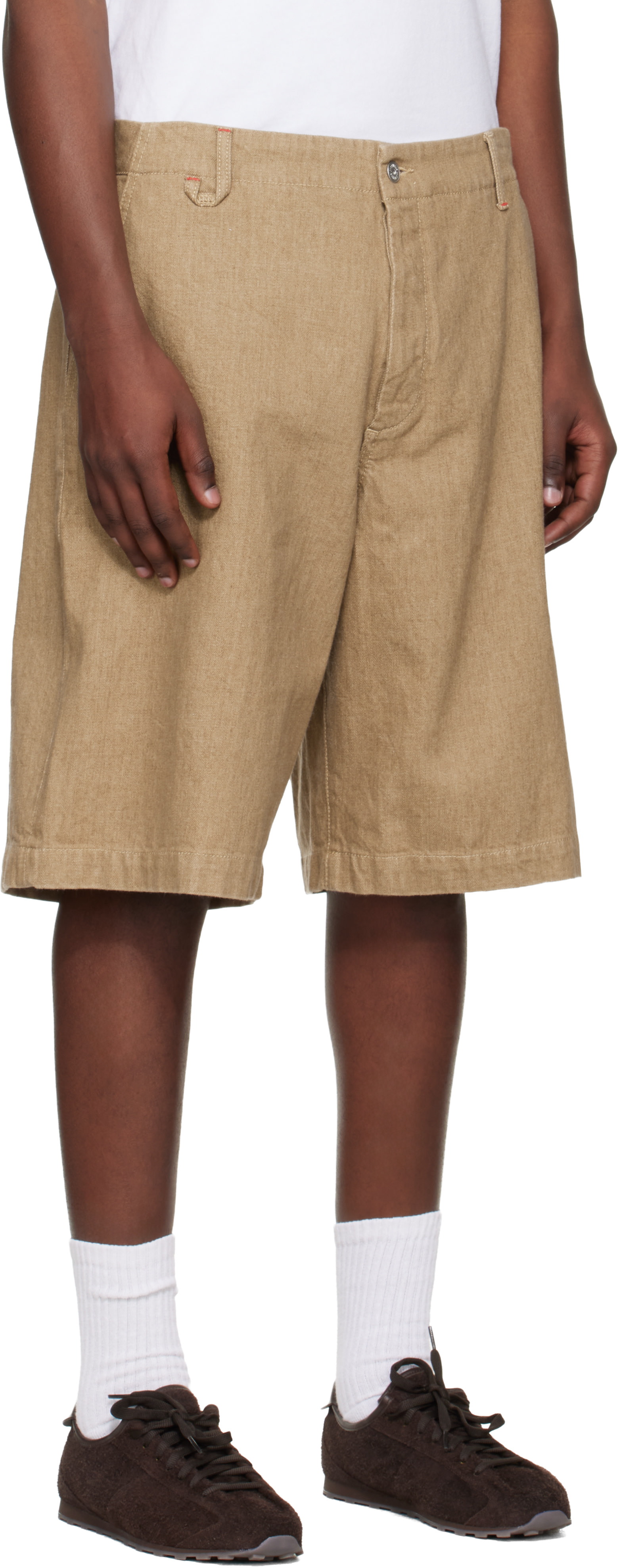 JACQUEMUS: Beige 'Le Short De-Nimes Pastro' Denim Shorts | SSENSE