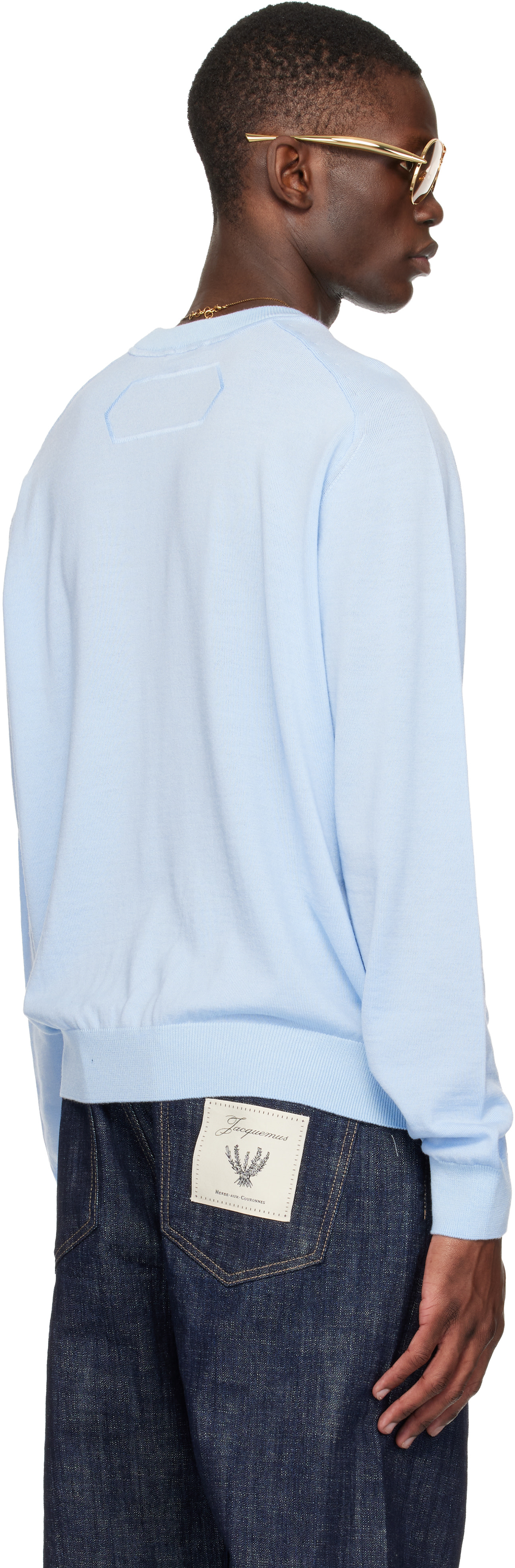 JACQUEMUS - Pull bleu à logo J