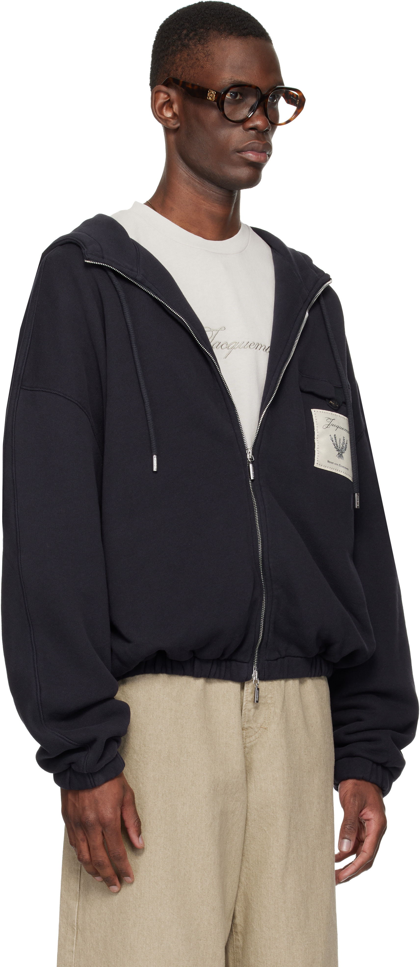 JACQUEMUS: Navy 'The Torneo' Hoodie | SSENSE