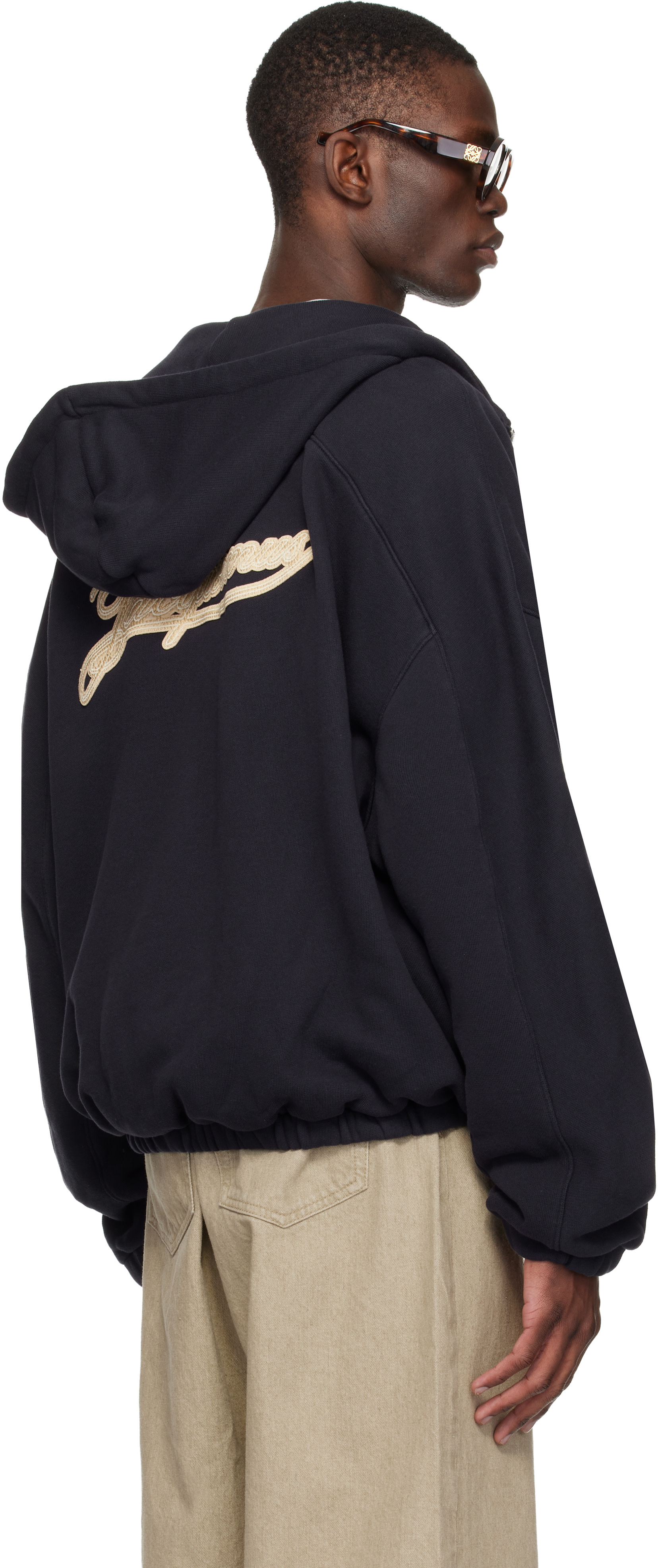 JACQUEMUS - Pull à capuche Torneo bleu marine