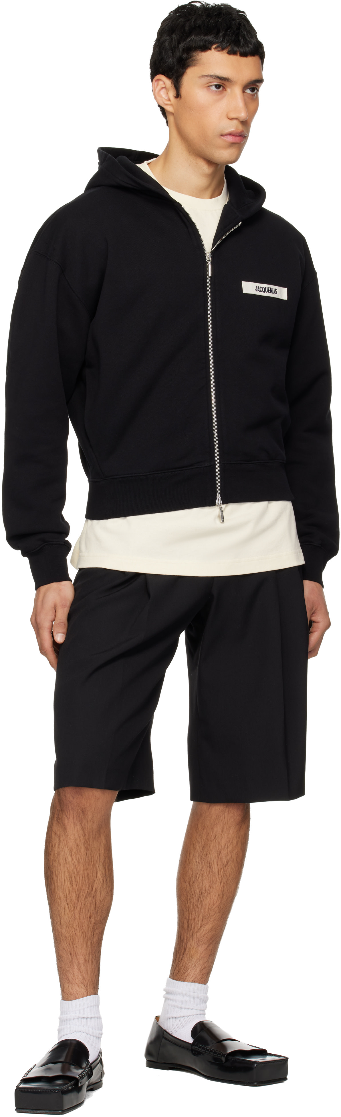 JACQUEMUS: Black La Casa 'The Gros Grain zipped' Hoodie | SSENSE