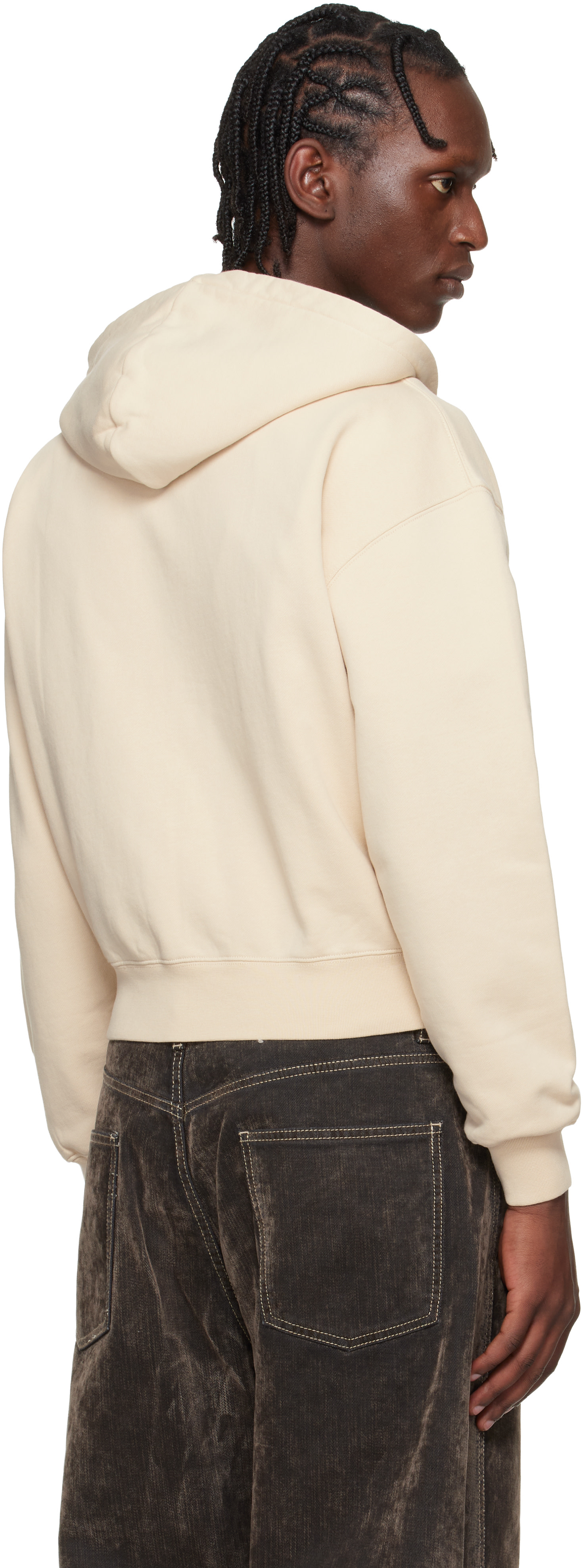 JACQUEMUS: Beige La Casa 'The Gros Grain zipped' Hoodie | SSENSE