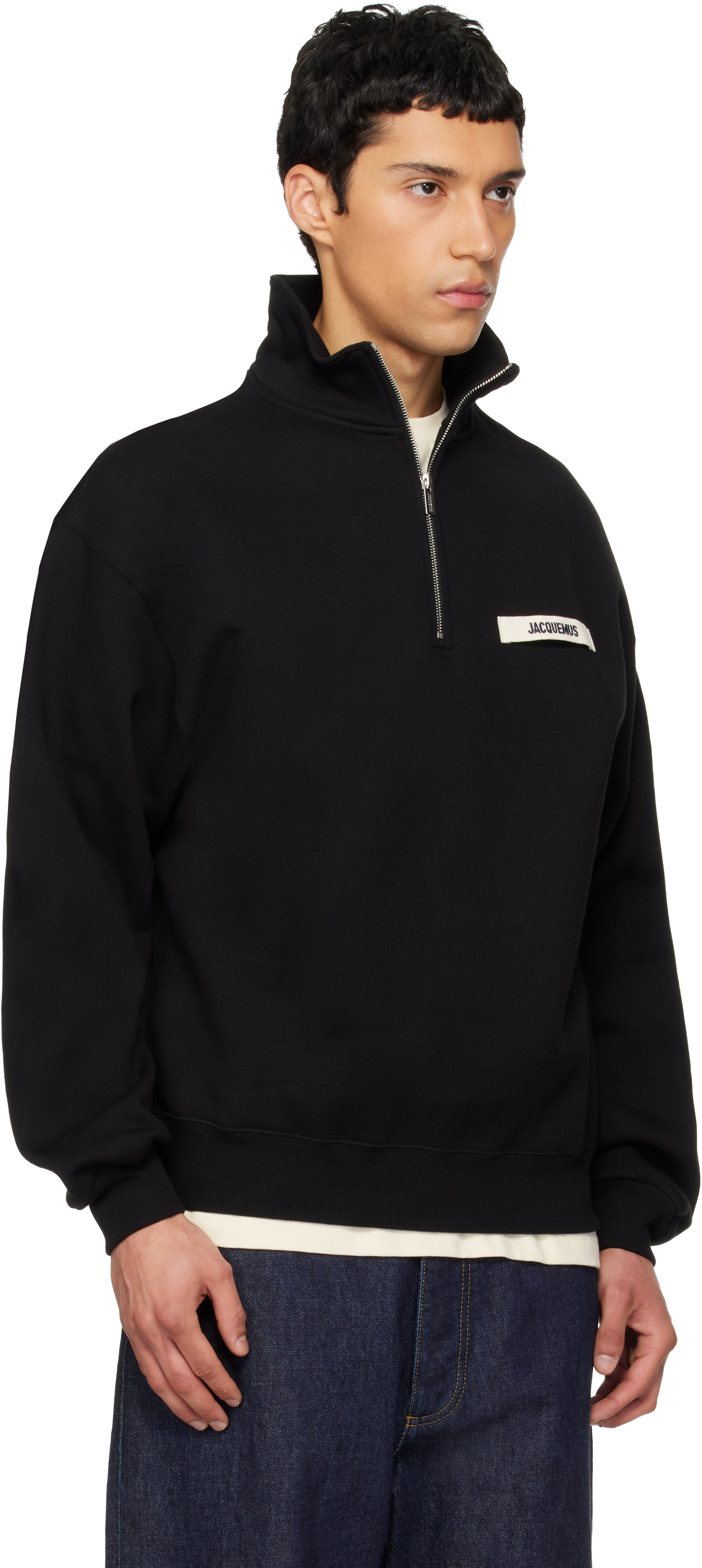 JACQUEMUS: Black La Croisière 'The Gros Grain zipped-rollneck
