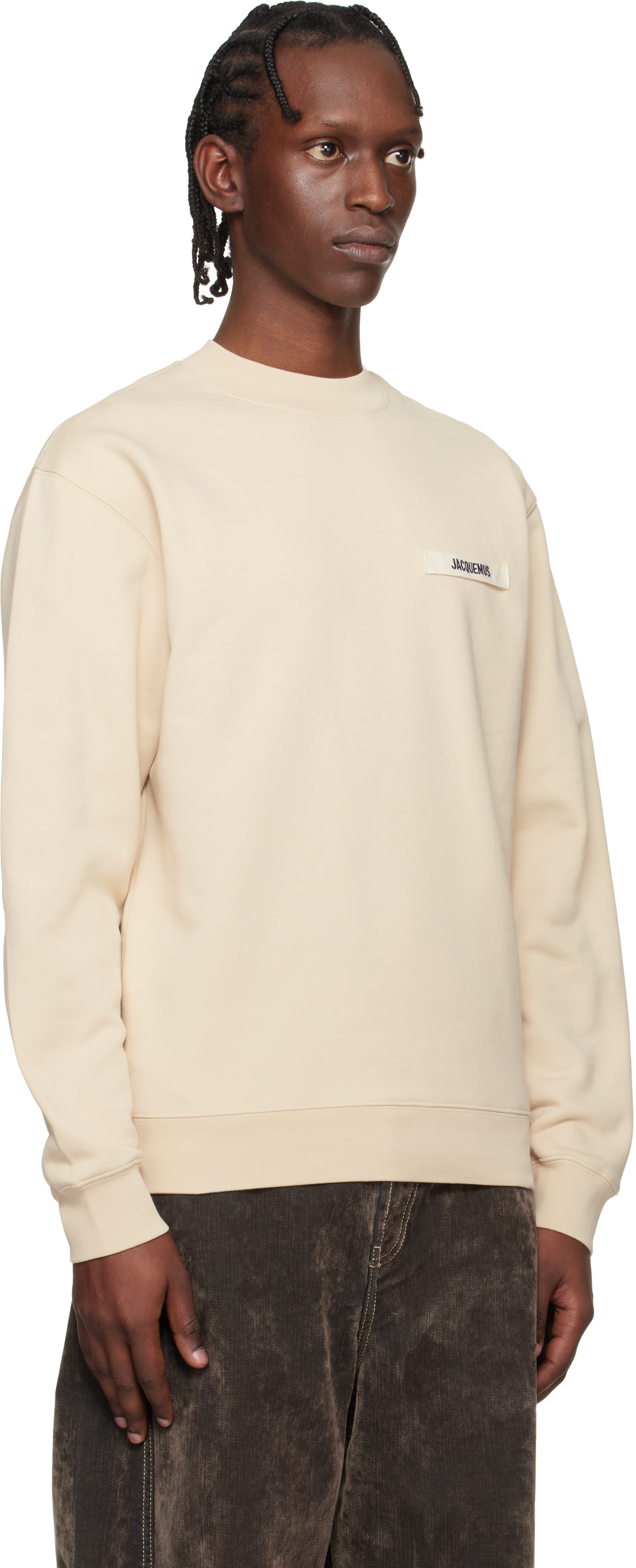 JACQUEMUS: Beige Les Classiques 'The Gros Grain' Sweatshirt | SSENSE