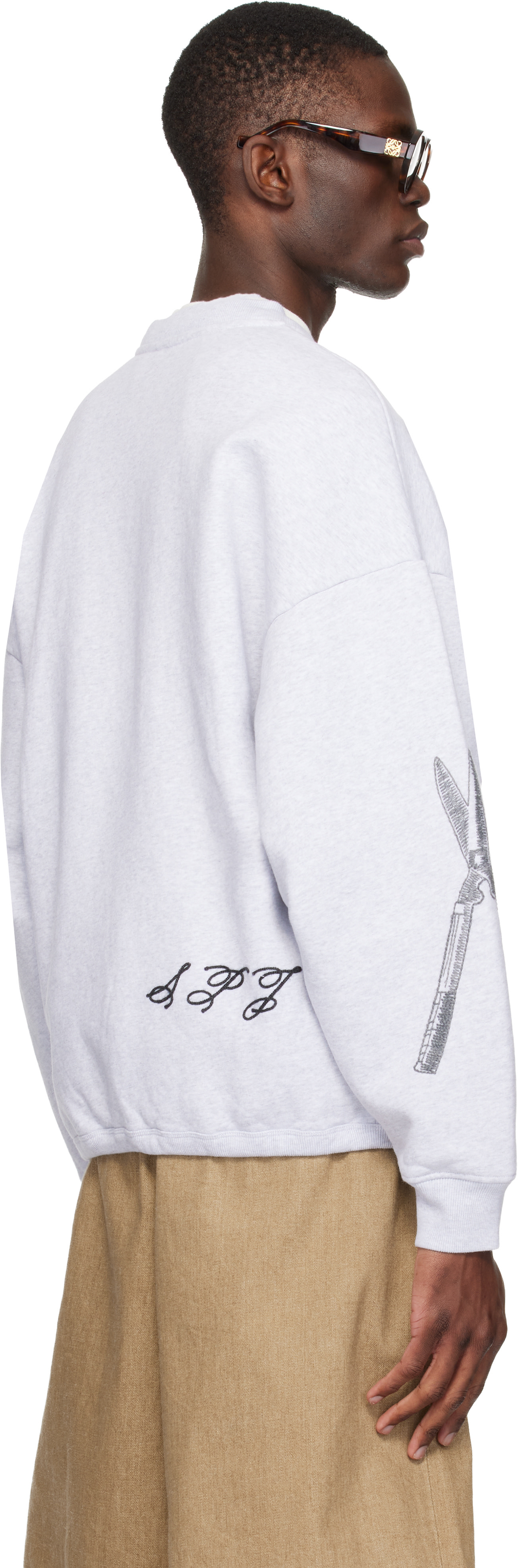JACQUEMUS - Pull molletonné gris à image d'âne