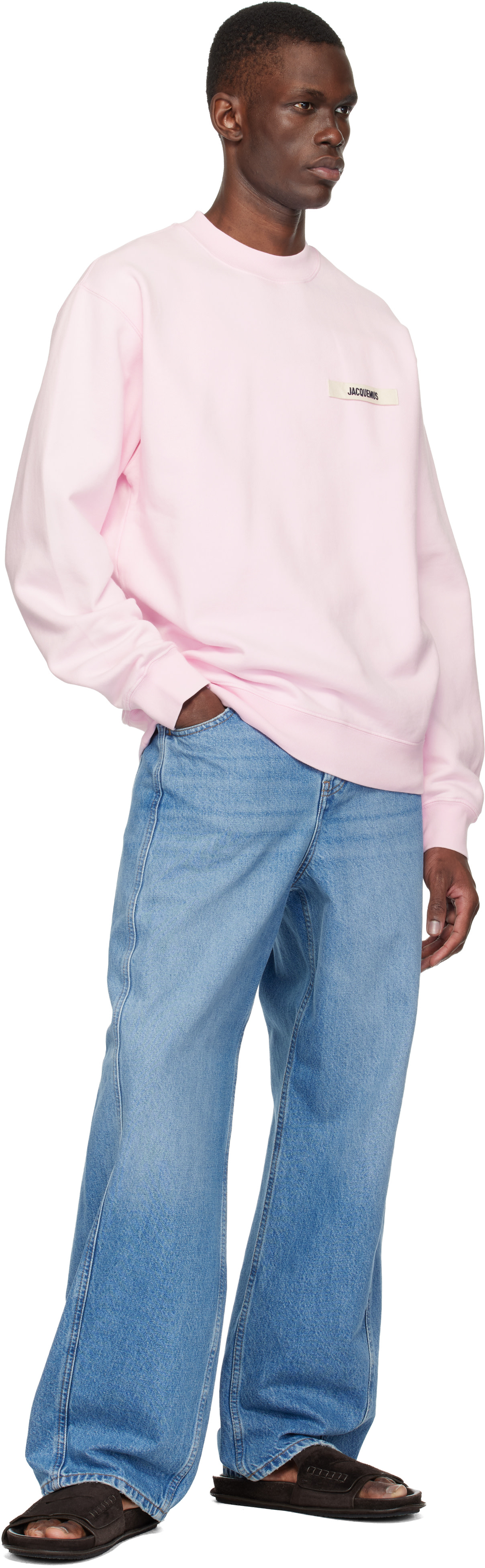JACQUEMUS: Pink 'The Gros Grain' Sweatshirt | SSENSE Canada