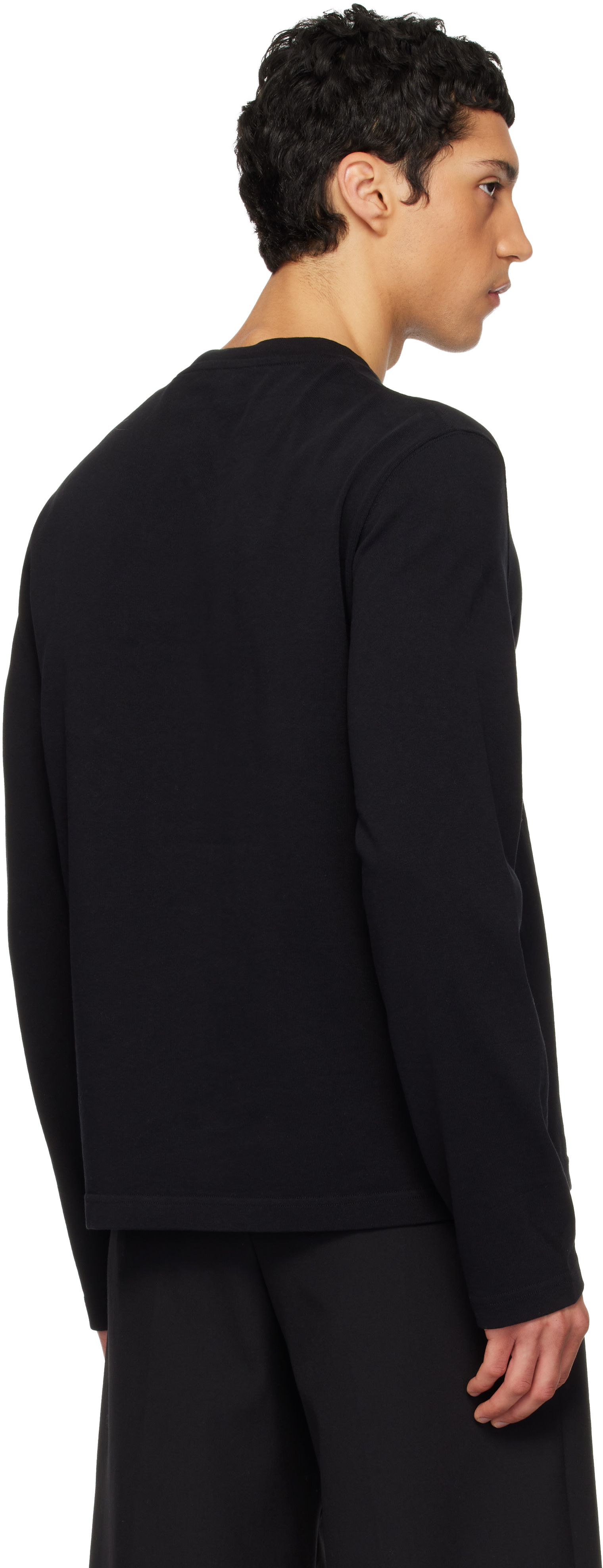 JACQUEMUS ブラック 長袖カットソー L JACQUEMUS: Black 'The Gros Grain long-sleeve' T-shirt | SSENSE
