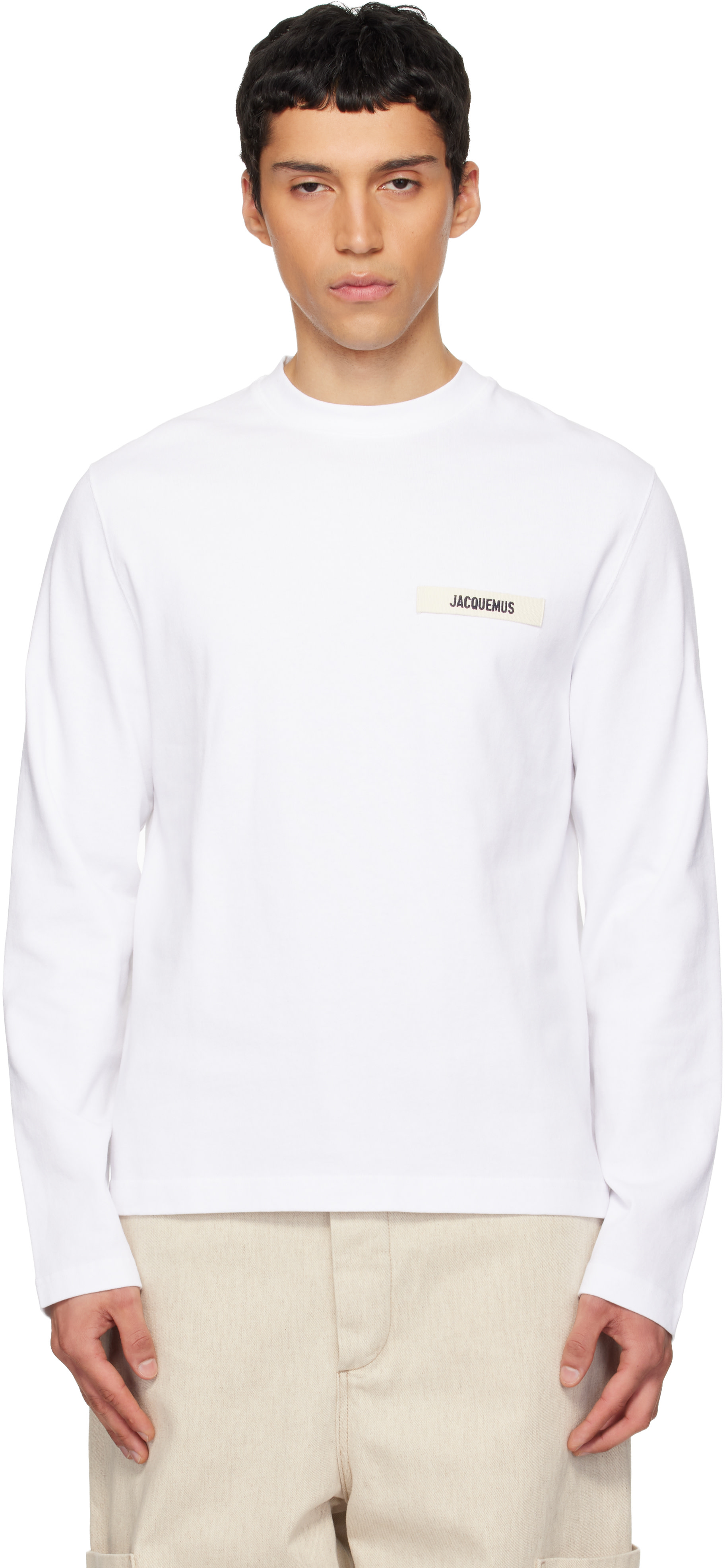 JACQUEMUS - White 'The Gros Grain long-sleeve' T-shirt
