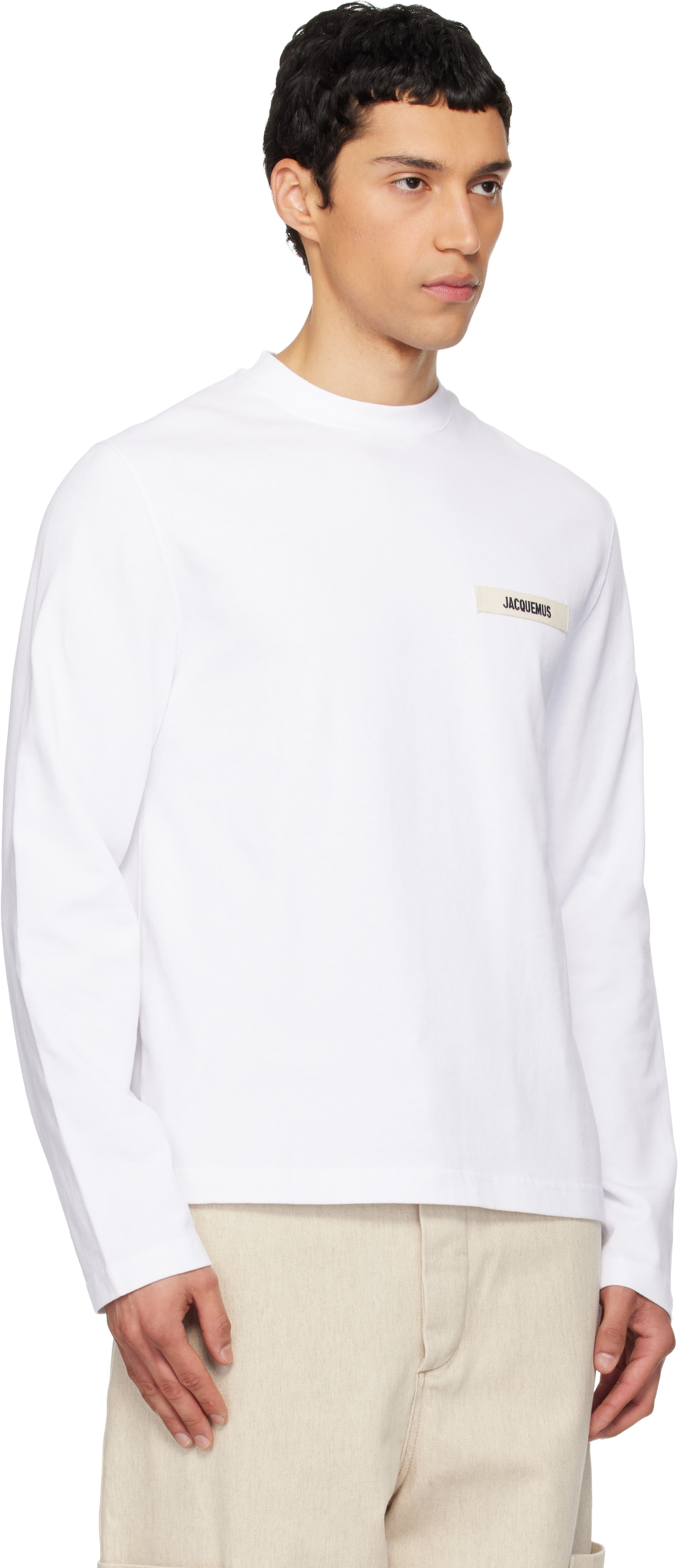 JACQUEMUS - White 'The Gros Grain long-sleeve' T-shirt