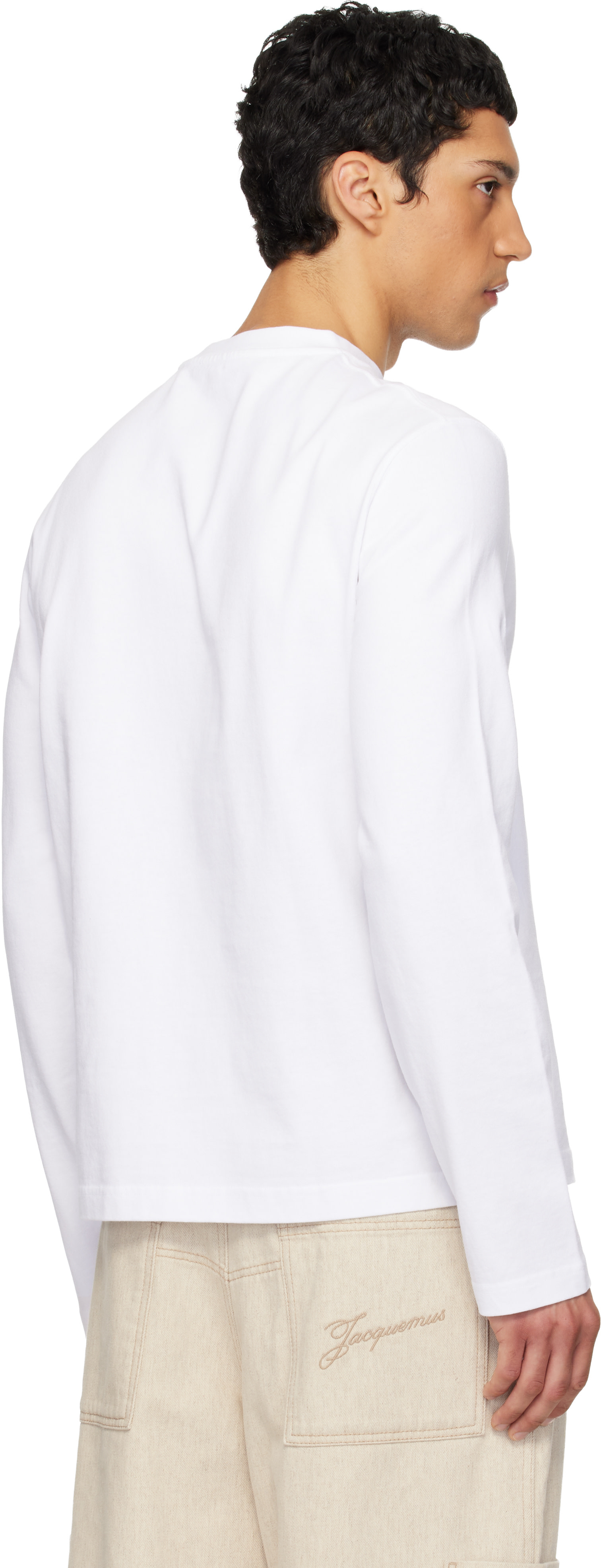 JACQUEMUS - White 'The Gros Grain long-sleeve' T-shirt