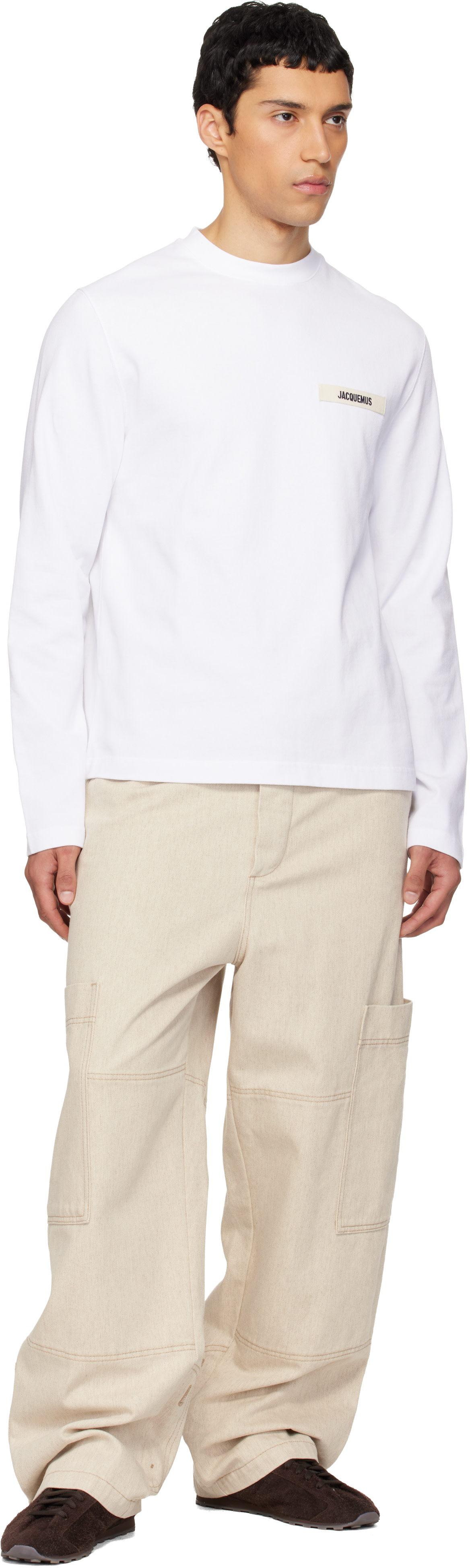 JACQUEMUS - White 'The Gros Grain long-sleeve' T-shirt