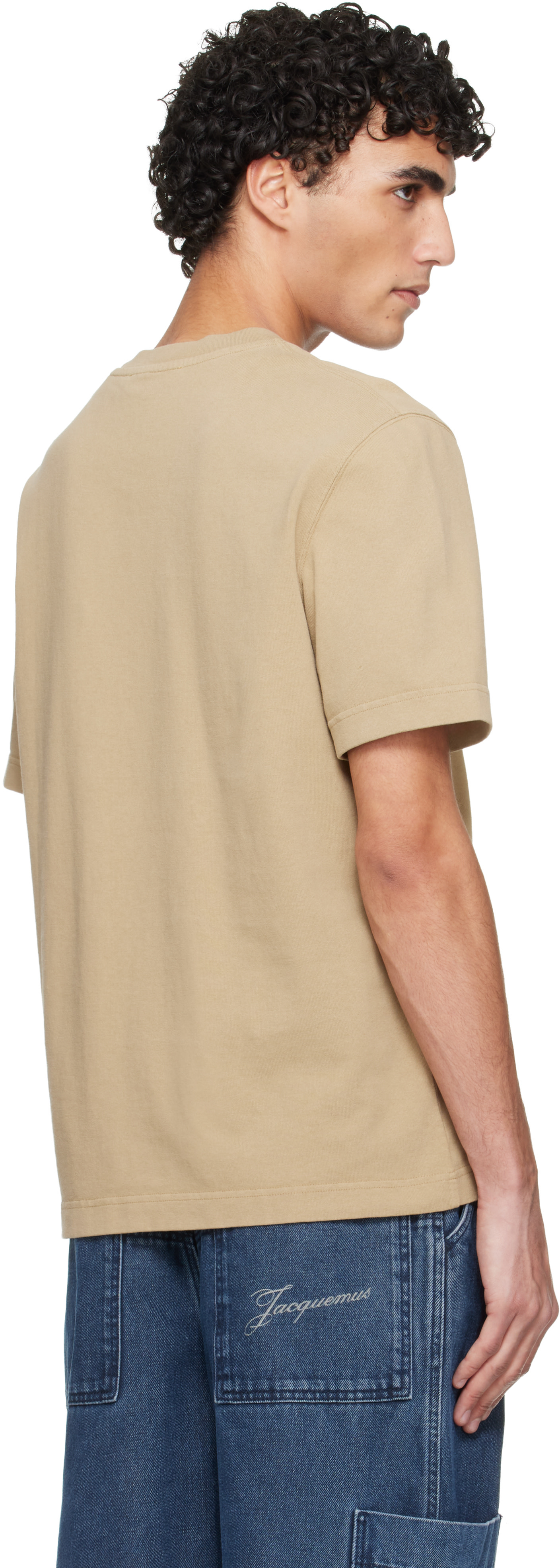 JACQUEMUS: Beige 'The Gros Grain' T-shirt | SSENSE