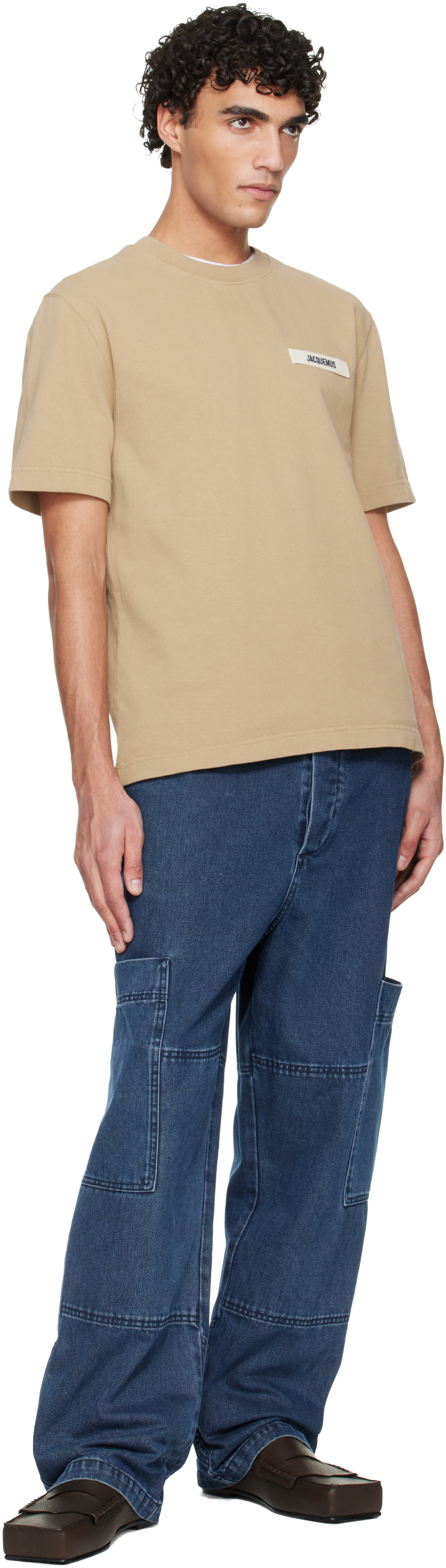 JACQUEMUS: Beige 'The Gros Grain' T-shirt | SSENSE
