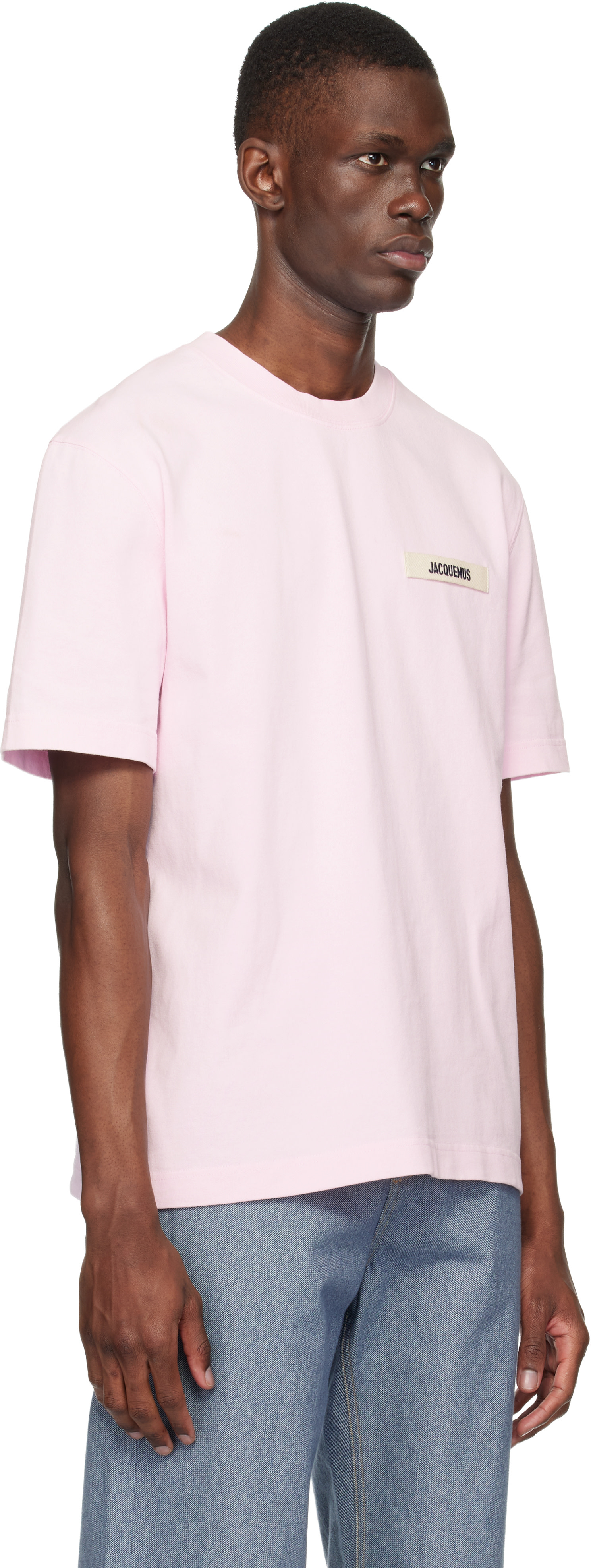 JACQUEMUS: Pink 'The Gros Grain' T-shirt | SSENSE