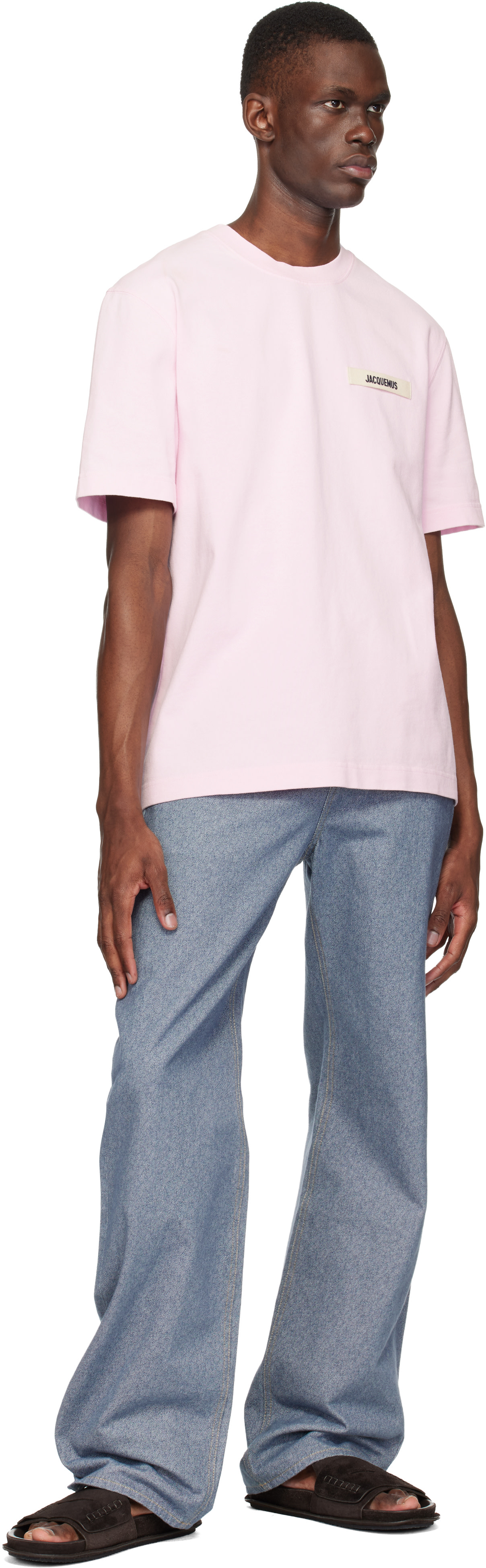 JACQUEMUS: Pink 'The Gros Grain' T-shirt | SSENSE