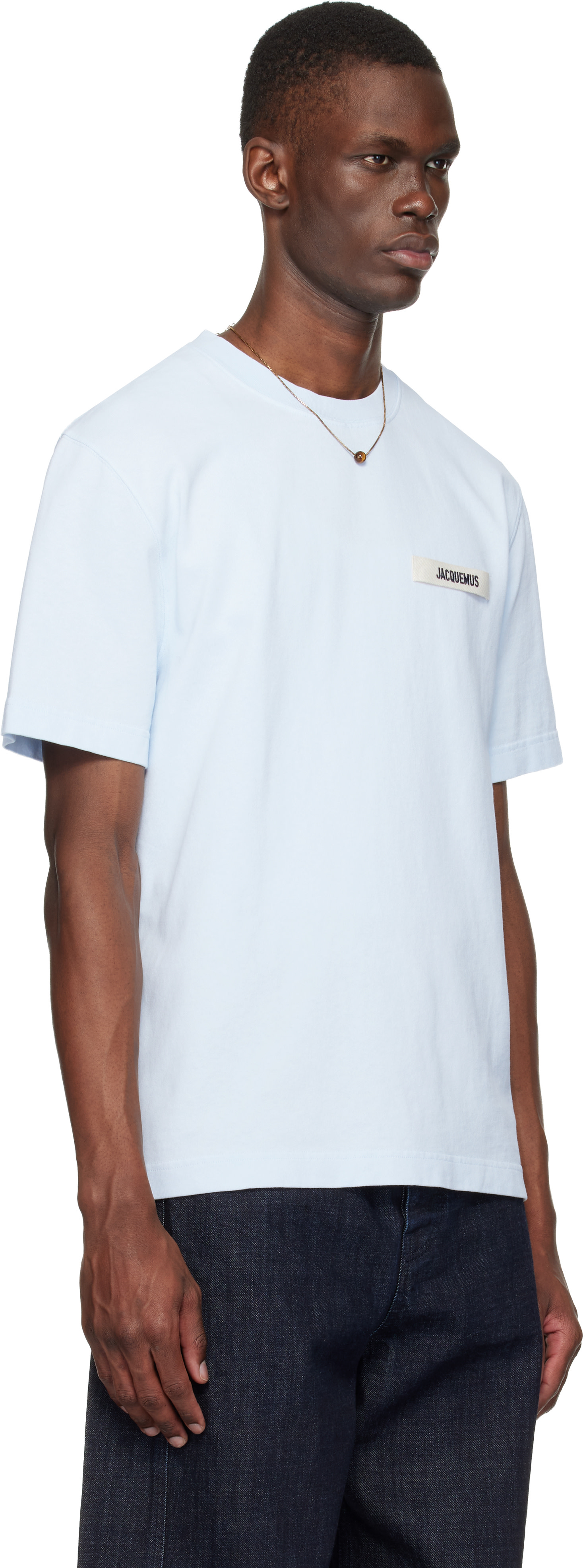 JACQUEMUS: Blue 'The Gros Grain' T-shirt | SSENSE