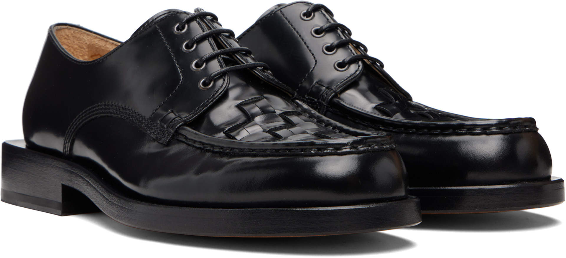 JACQUEMUS - Black La Croisière 'The Woven' Derbies