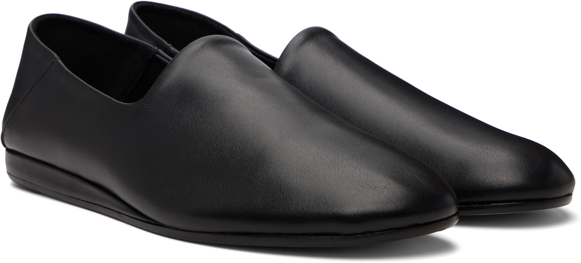 JACQUEMUS: Black 'The Slippers' Loafers | SSENSE