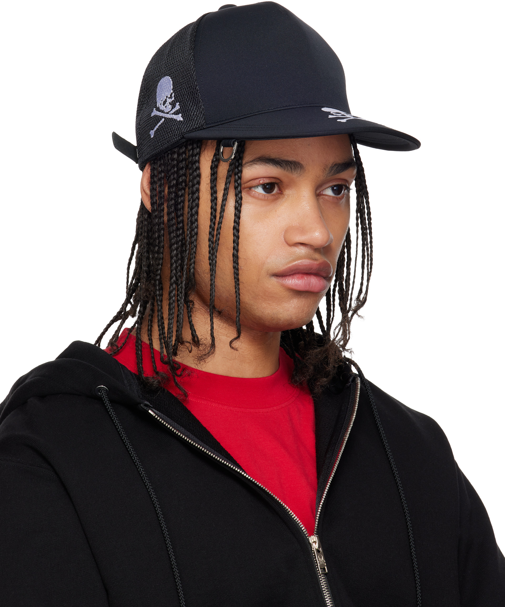 mastermind JAPAN: Black MJ Embroidery Cap | SSENSE United Kingdom