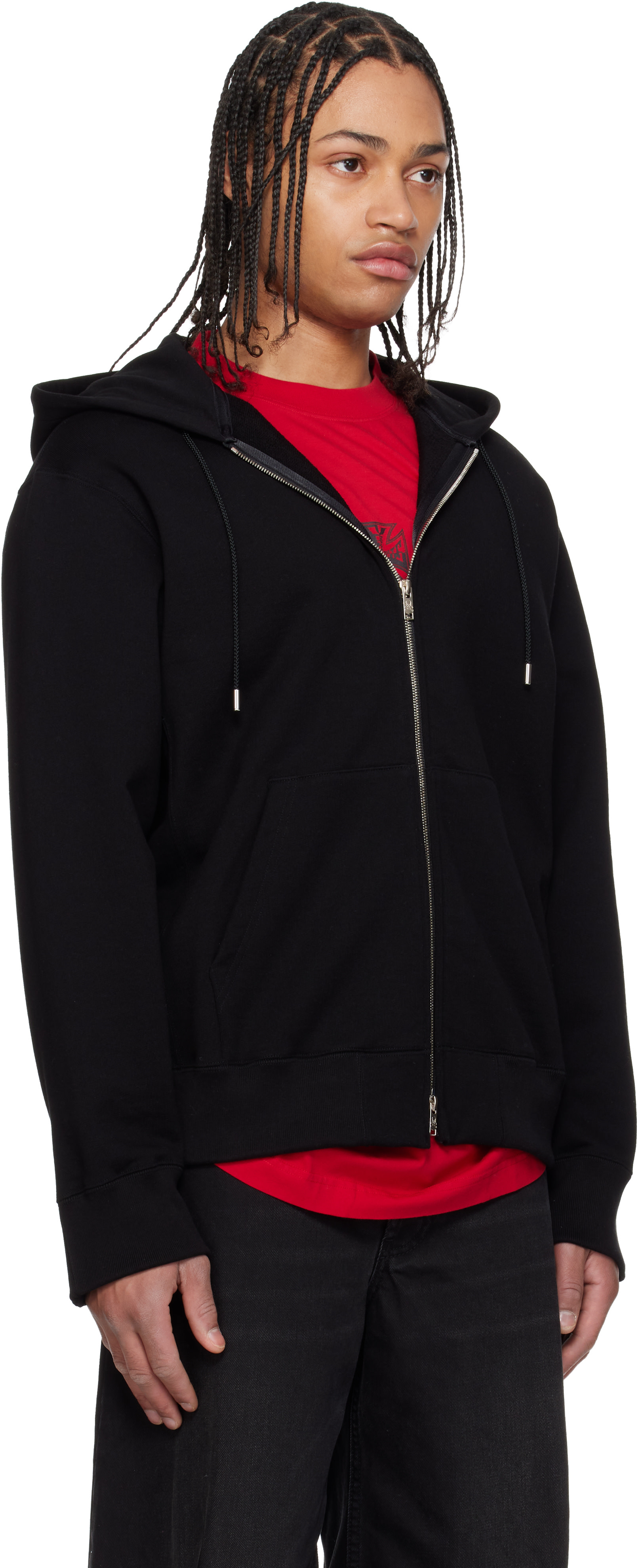 mastermind JAPAN - Pull à capuche noir à glissière et à logo